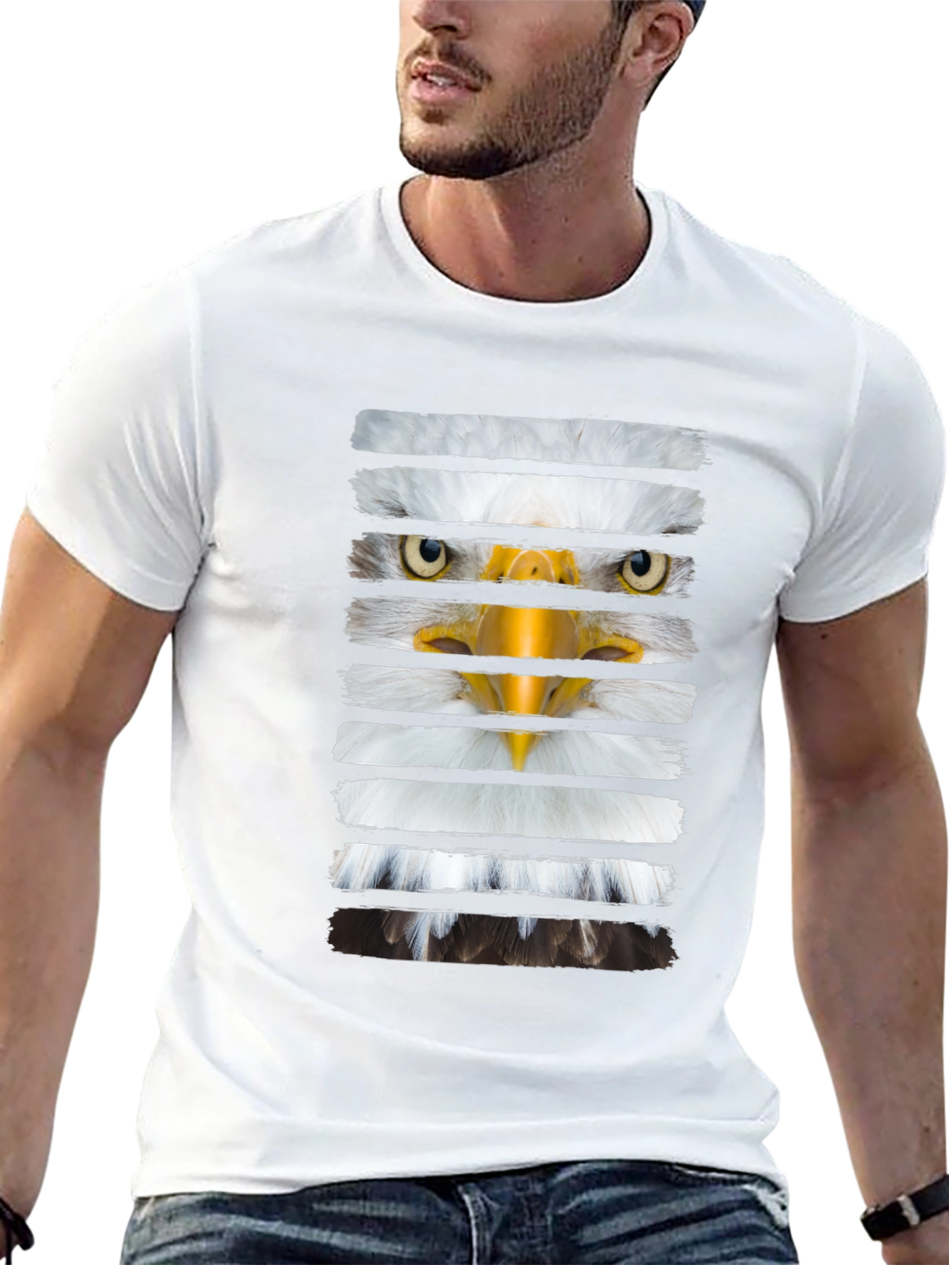 Eagle Stripes Graphic Print Tee