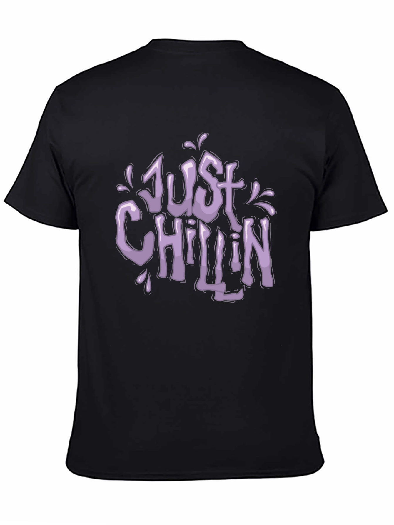 Just Chillin Black Graphic T-Shirt