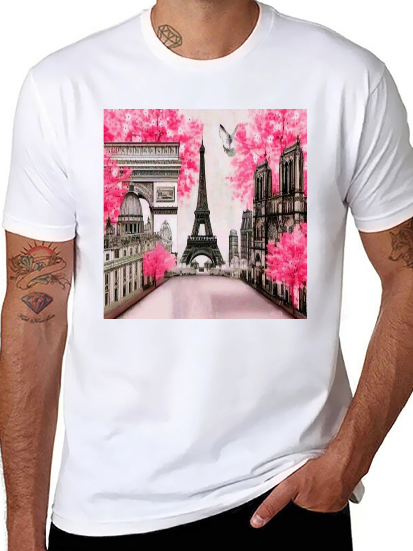 Paris Cityscape Graphic Tee - Eiffel Tower Unisex T-Shirt