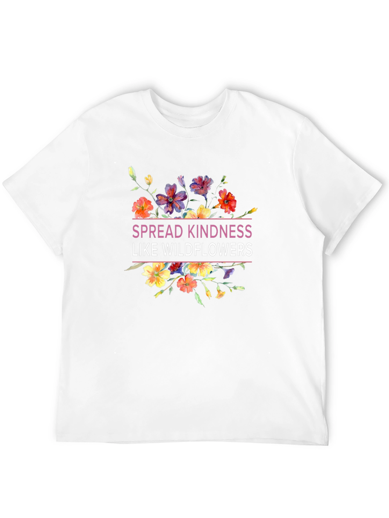 Spread Kindness Like Wildflowers Black T-Shirt