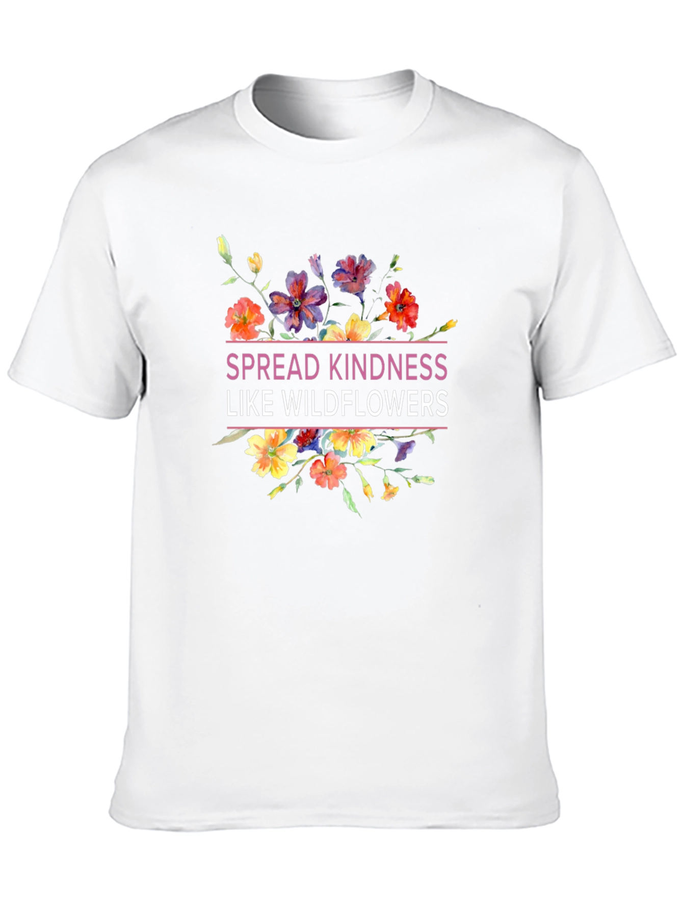 Spread Kindness Like Wildflowers Black T-Shirt