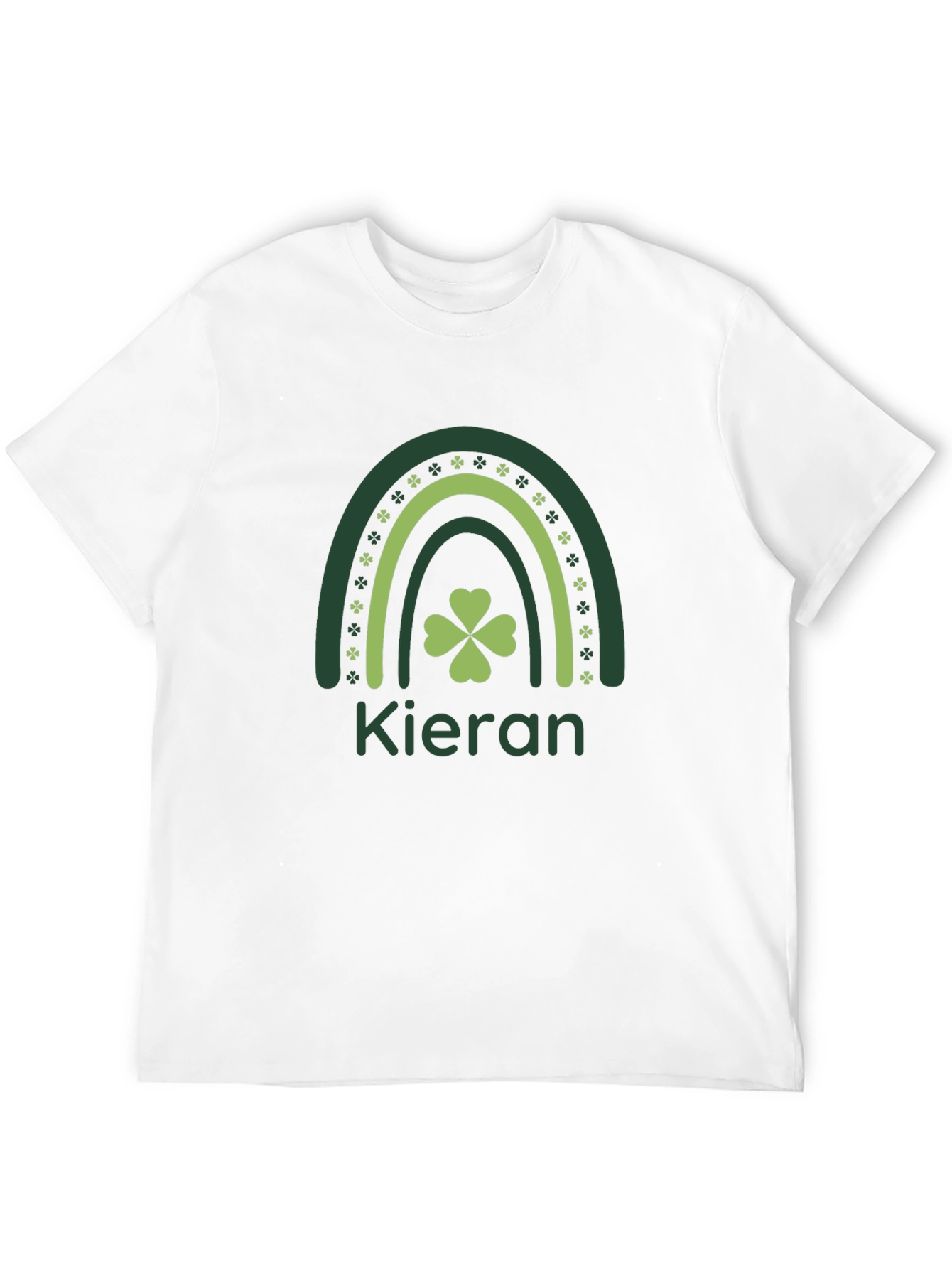 St. Patricks Day Clover Rainbow Kieran Black T-Shirt