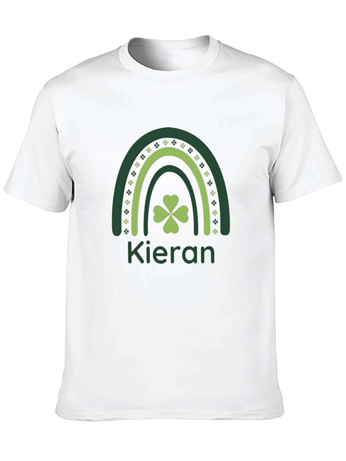 St. Patricks Day Clover Rainbow Kieran Black T-Shirt