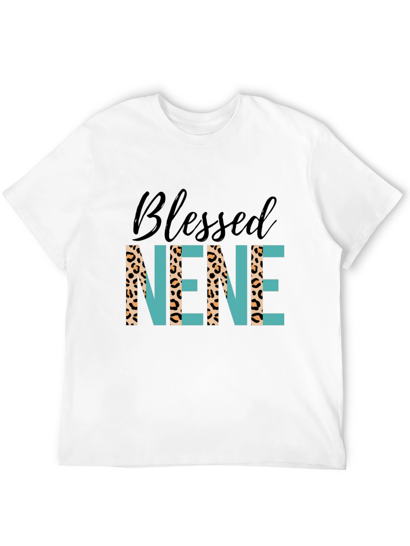 Blessed Nene Graphic T-Shirt - Leopard Print