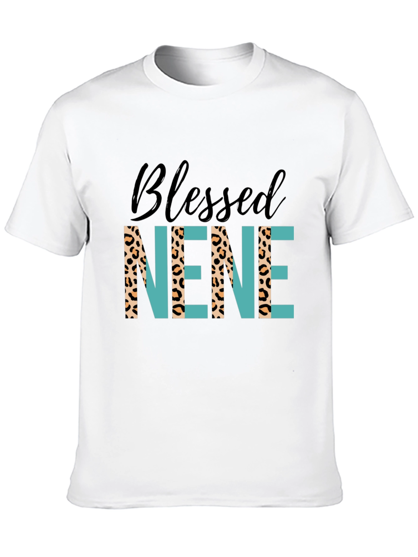 Blessed Nene Graphic T-Shirt - Leopard Print