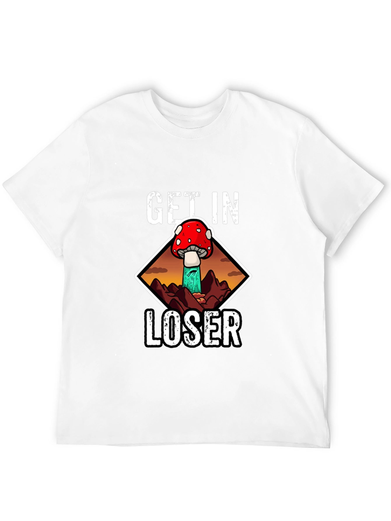 Get In Loser Mushroom Tee - Black
