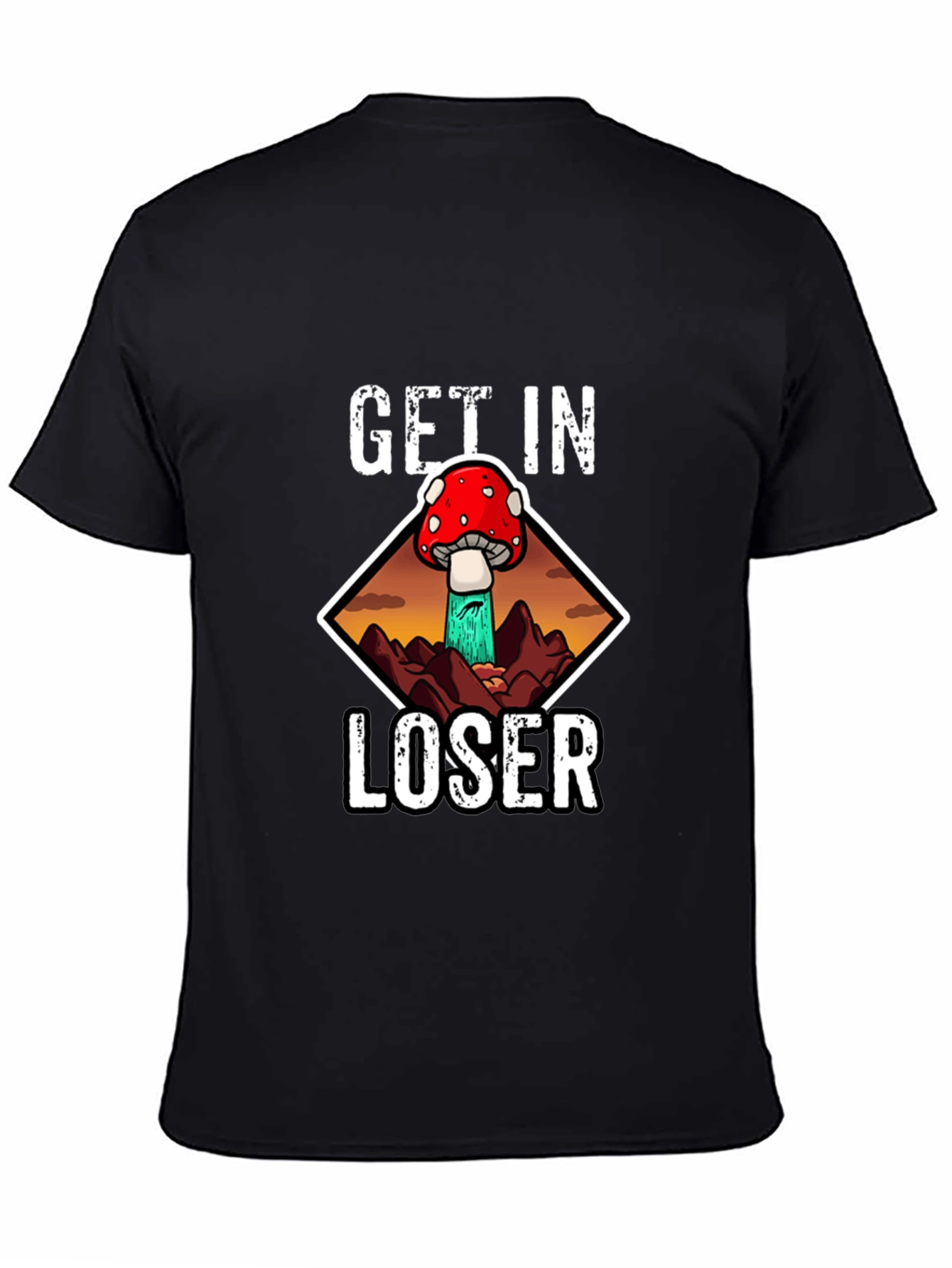 Get In Loser Mushroom Tee - Black