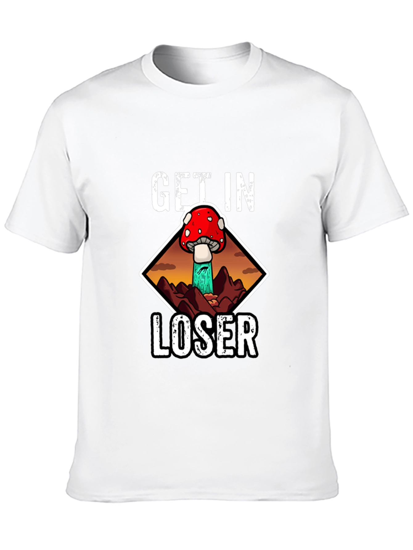 Get In Loser Mushroom Tee - Black