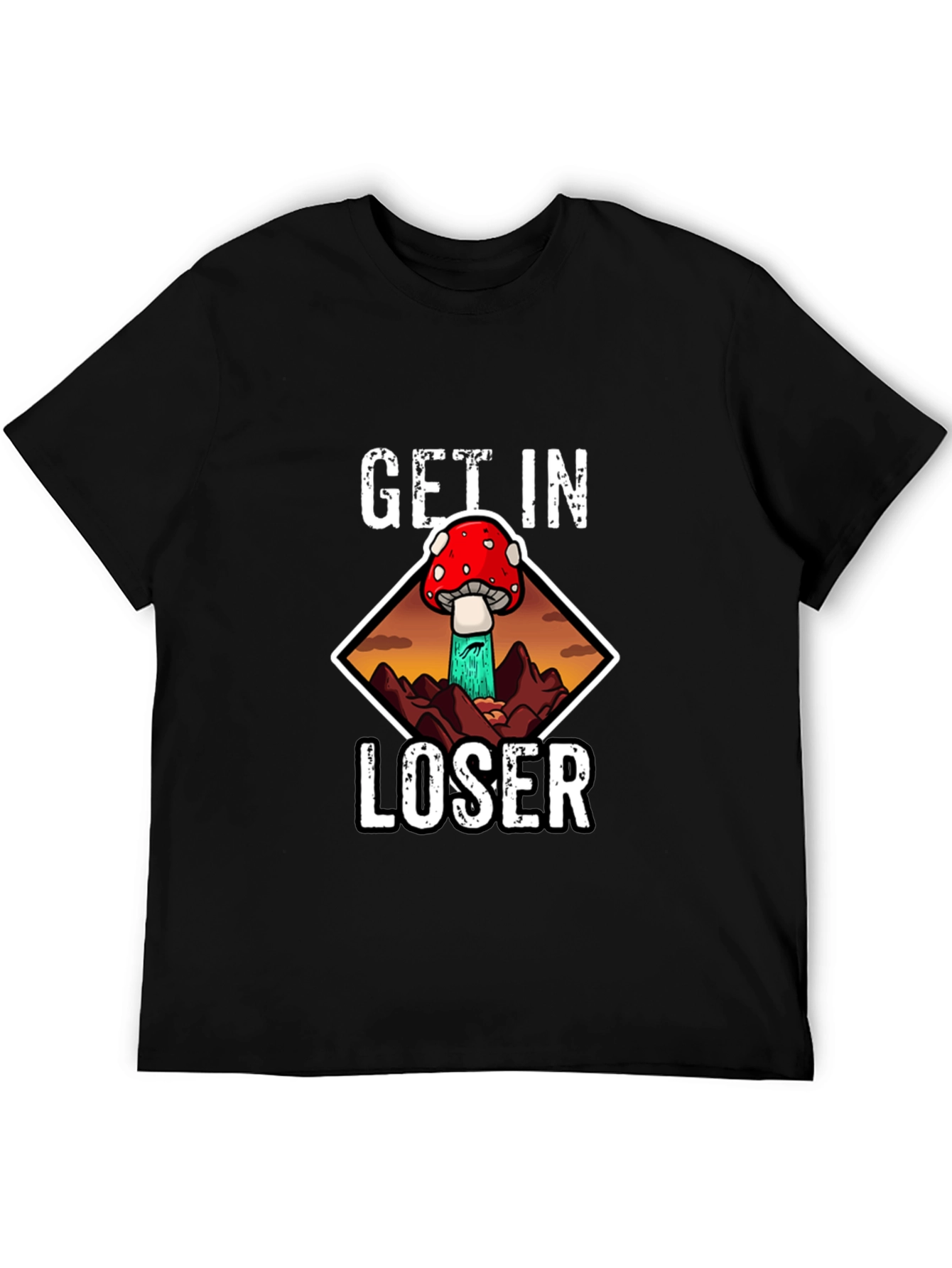 Get In Loser Mushroom Tee - Black