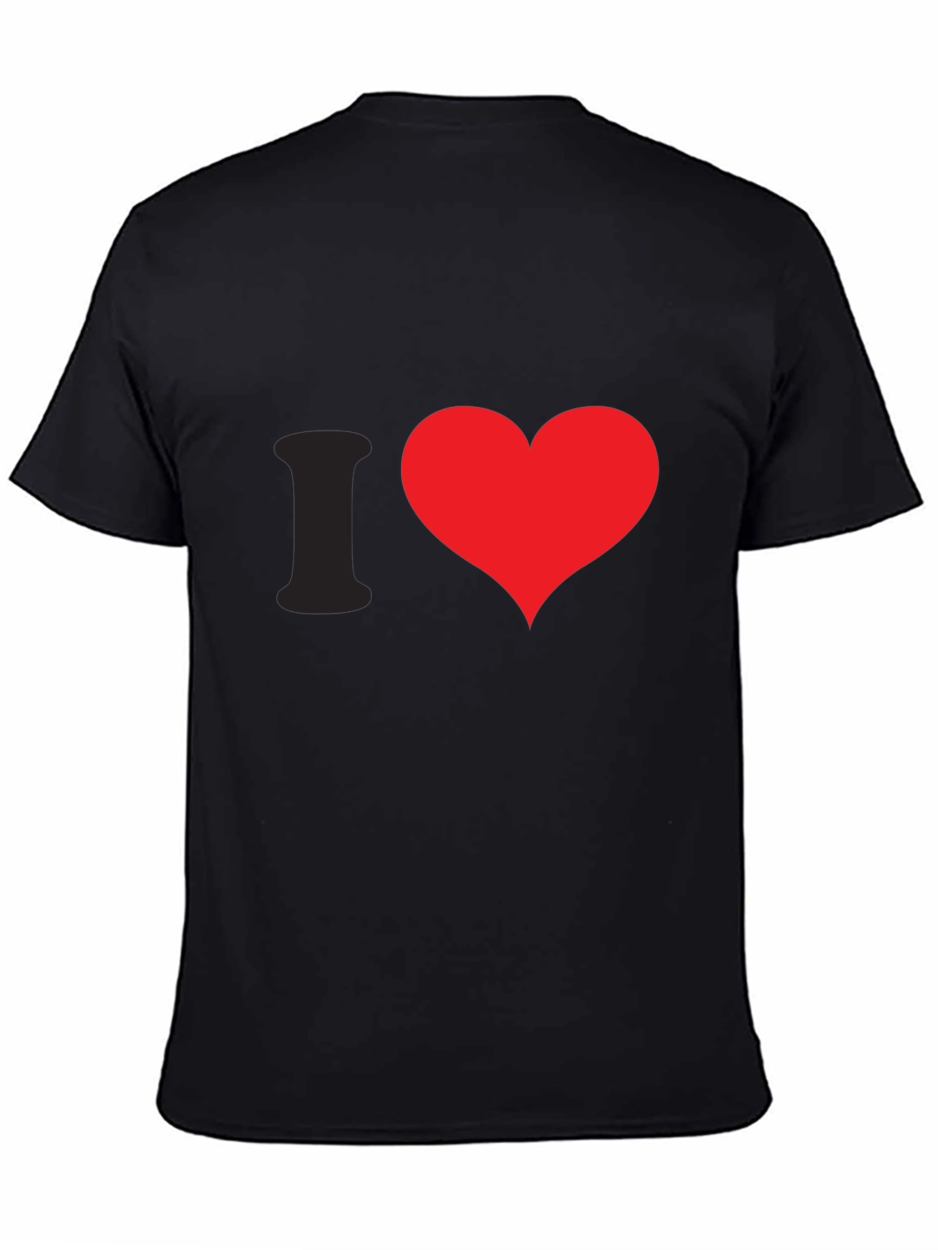 I Heart Red Graphic Tee - Black Cotton Casual