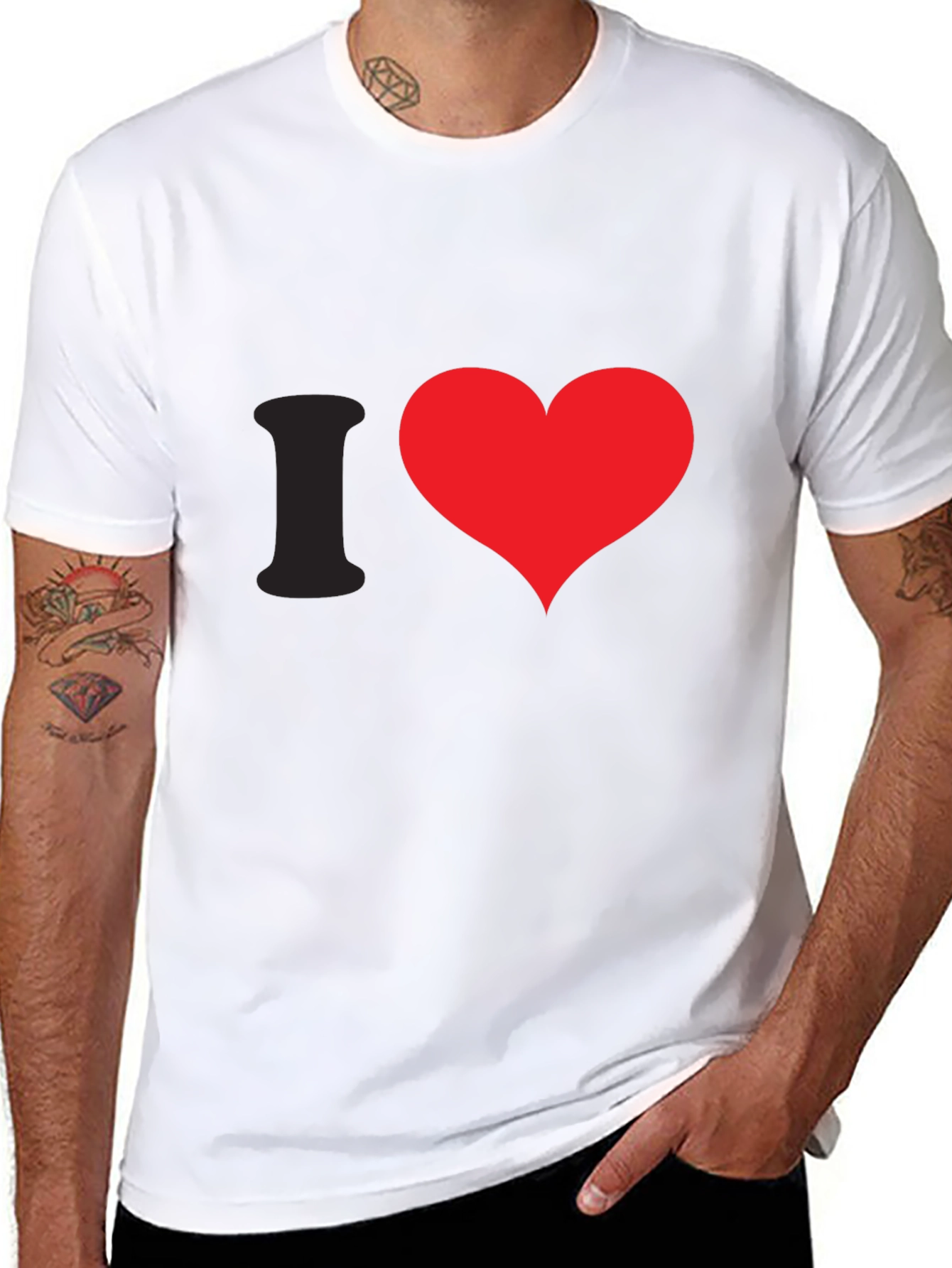 I Heart Red Graphic Tee - Black Cotton Casual
