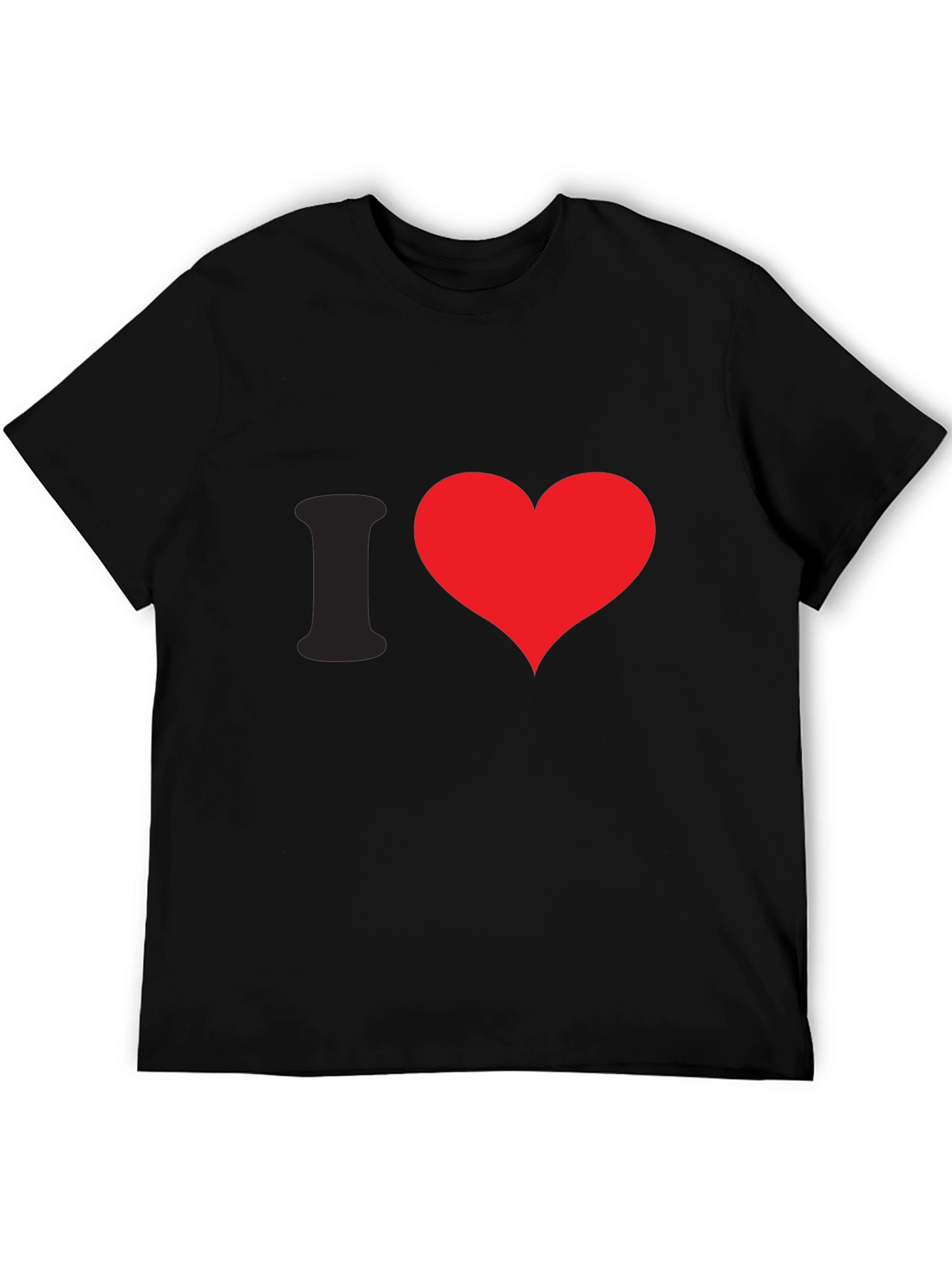 I Heart Red Graphic Tee - Black Cotton Casual