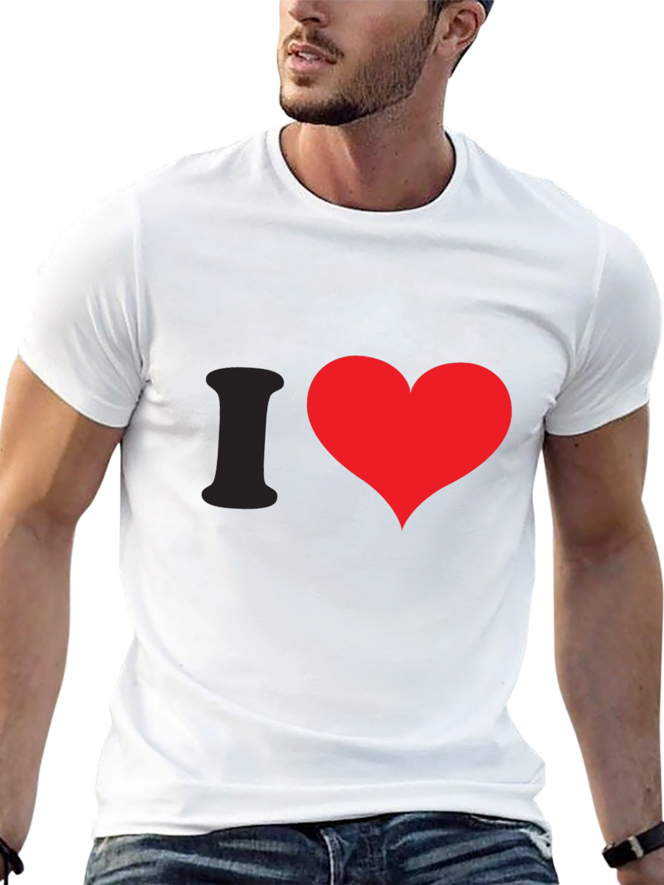 I Heart Red Graphic Tee - Black Cotton Casual