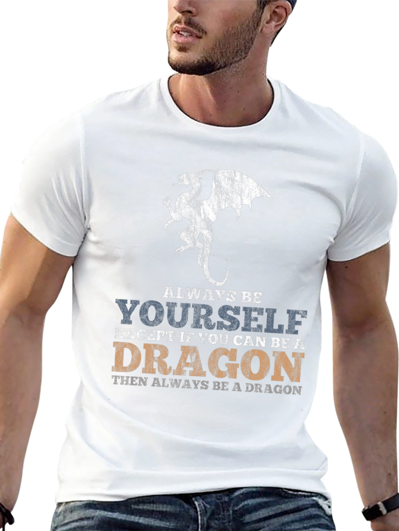 Always Be Yourself Dragon Graphic Tee - Black