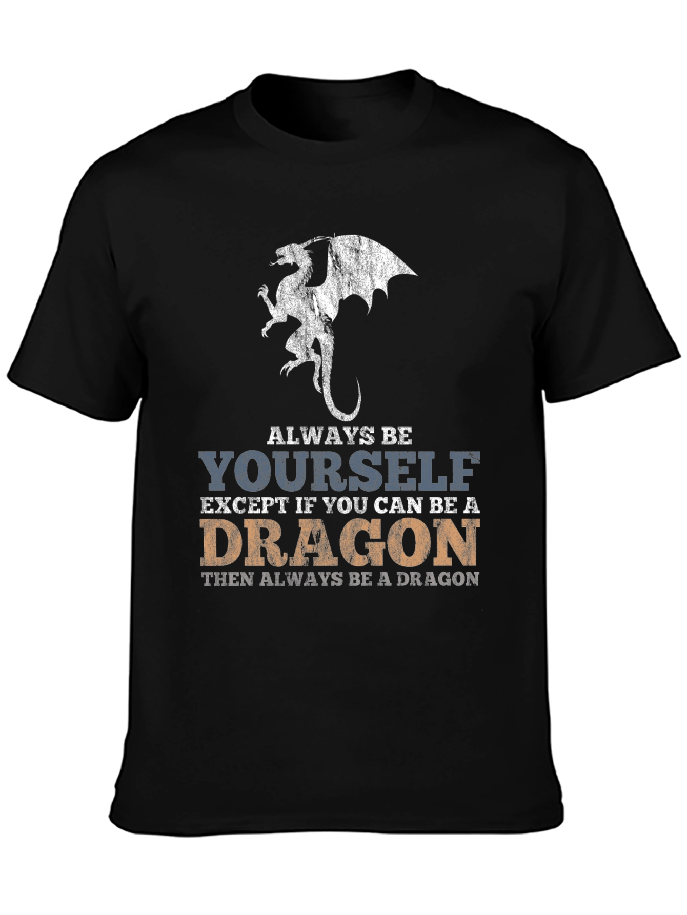 Always Be Yourself Dragon Graphic Tee - Black