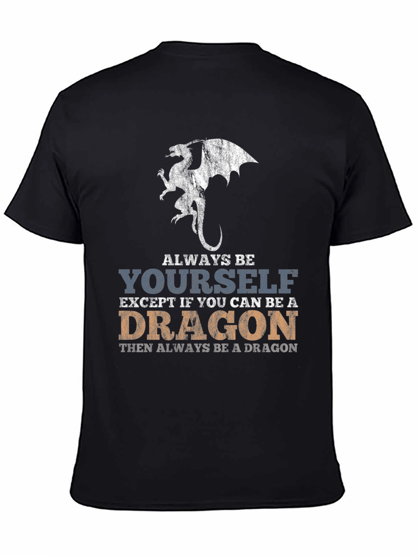 Always Be Yourself Dragon Graphic Tee - Black