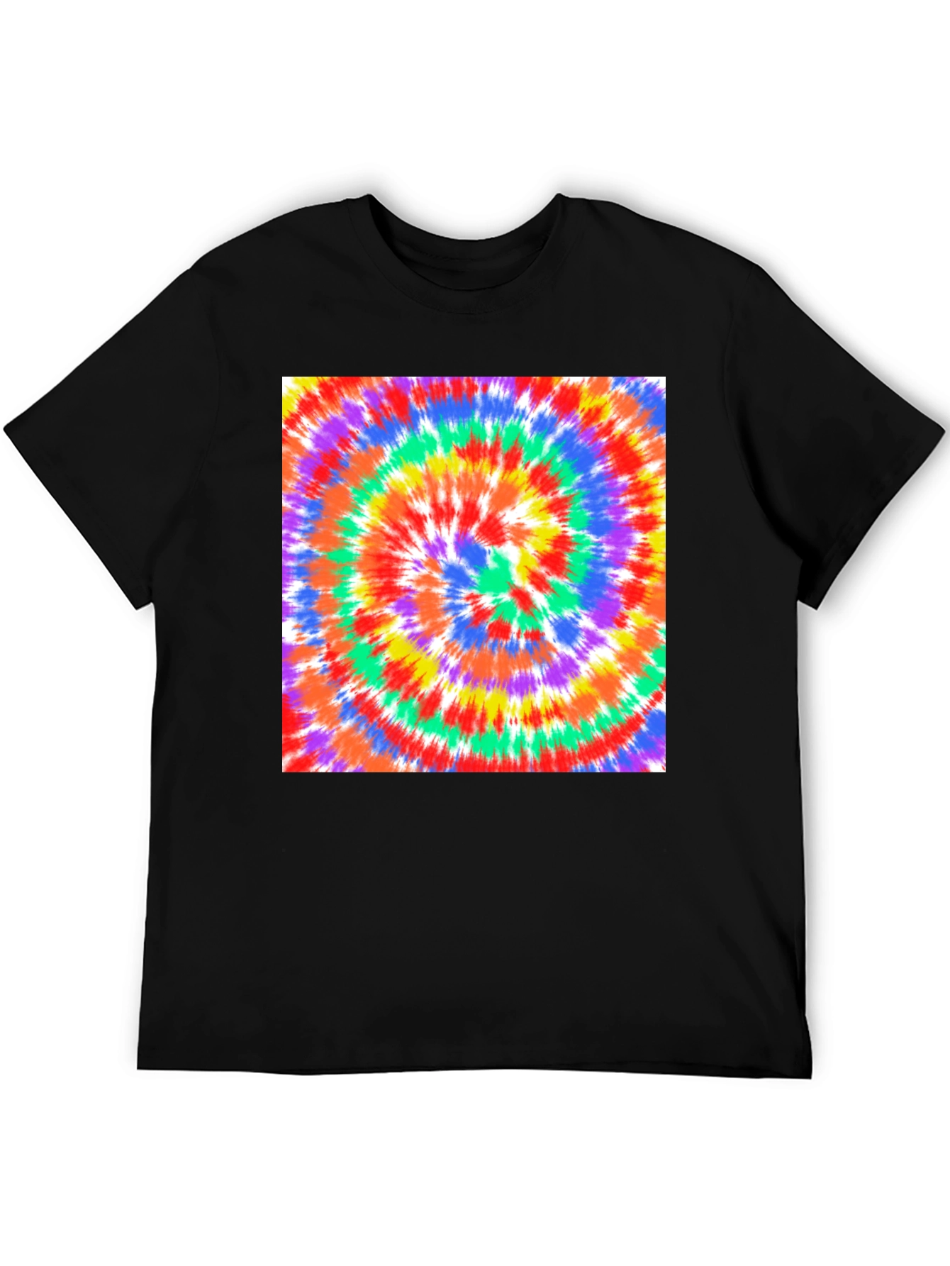 Rainbow Tie-Dye Swirl Graphic Tee - Casual Comfort
