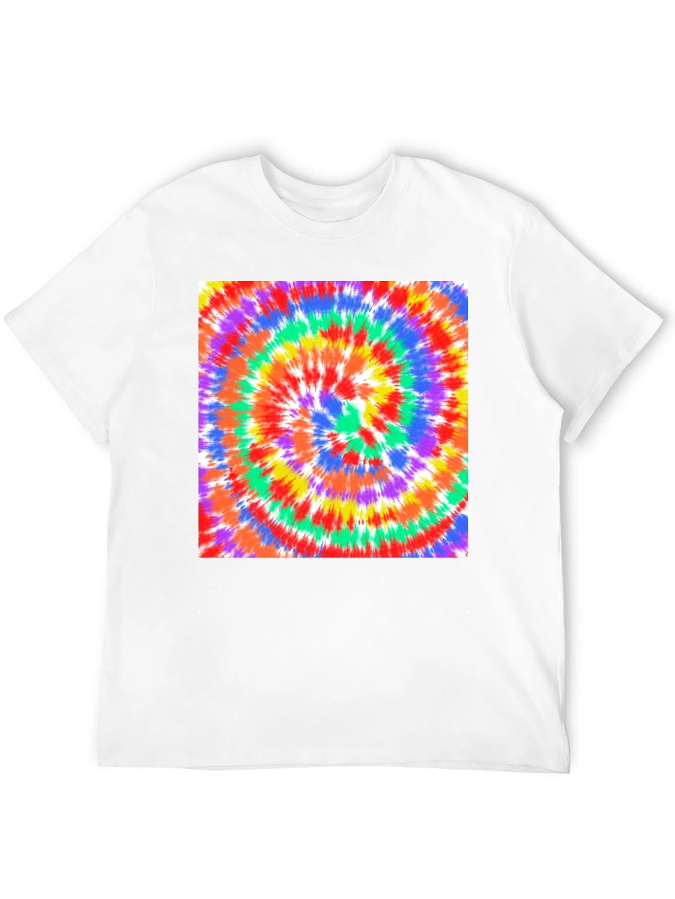 Rainbow Tie-Dye Swirl Graphic Tee - Casual Comfort