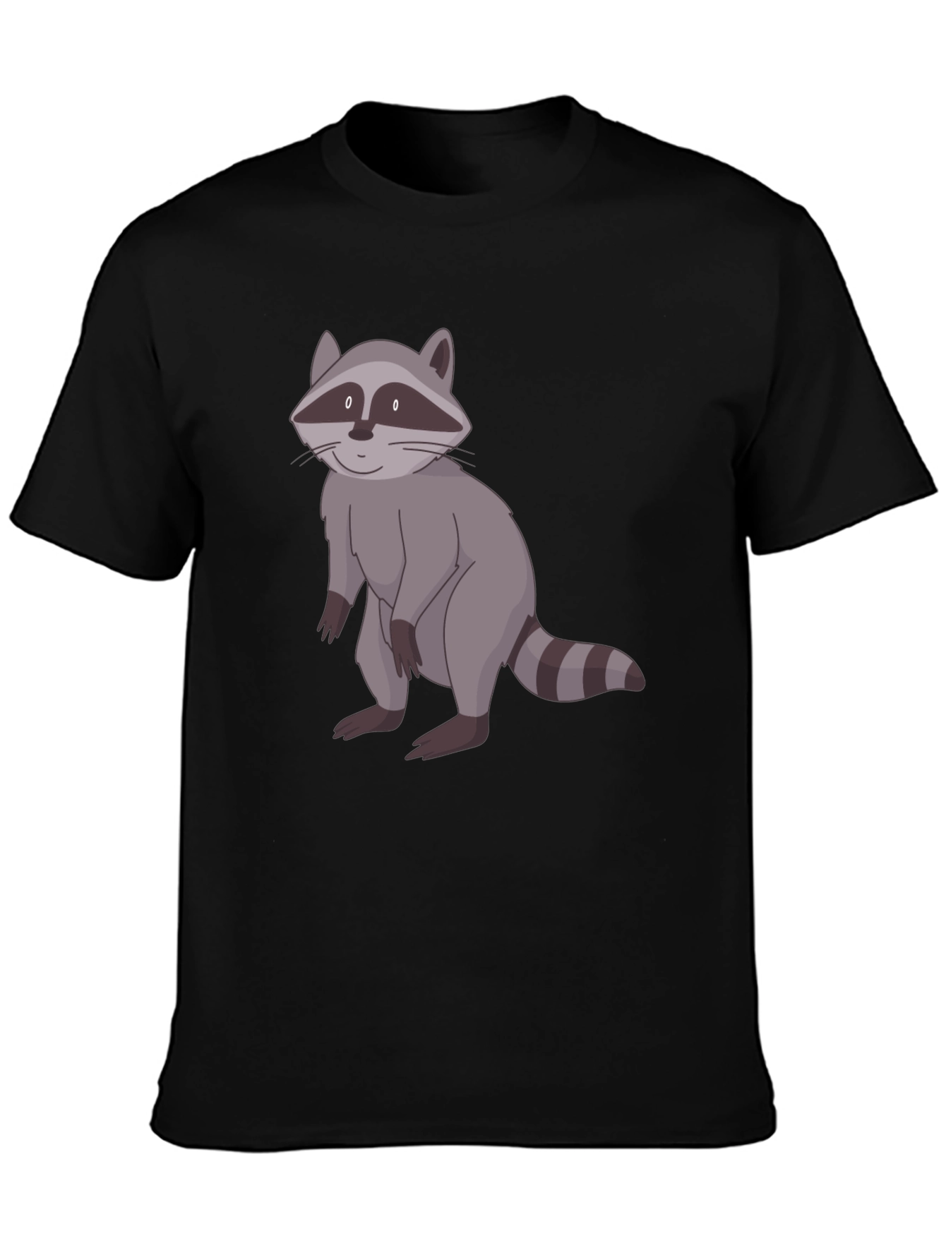 Raccoon Graphic Print Black T-Shirt