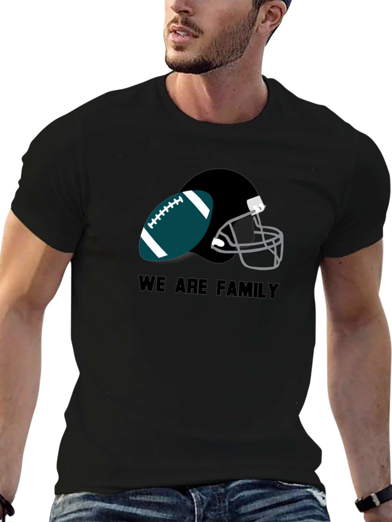 Eagles Football We Are Family Black T-Shirt