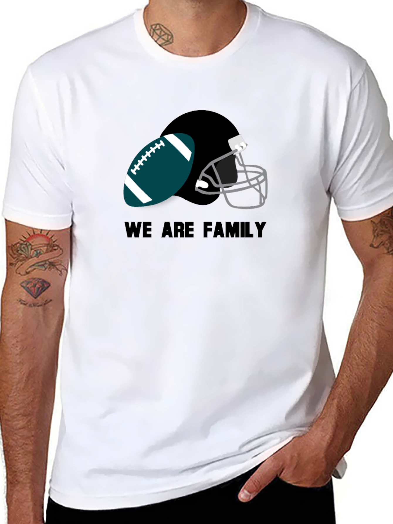 Eagles Football We Are Family Black T-Shirt
