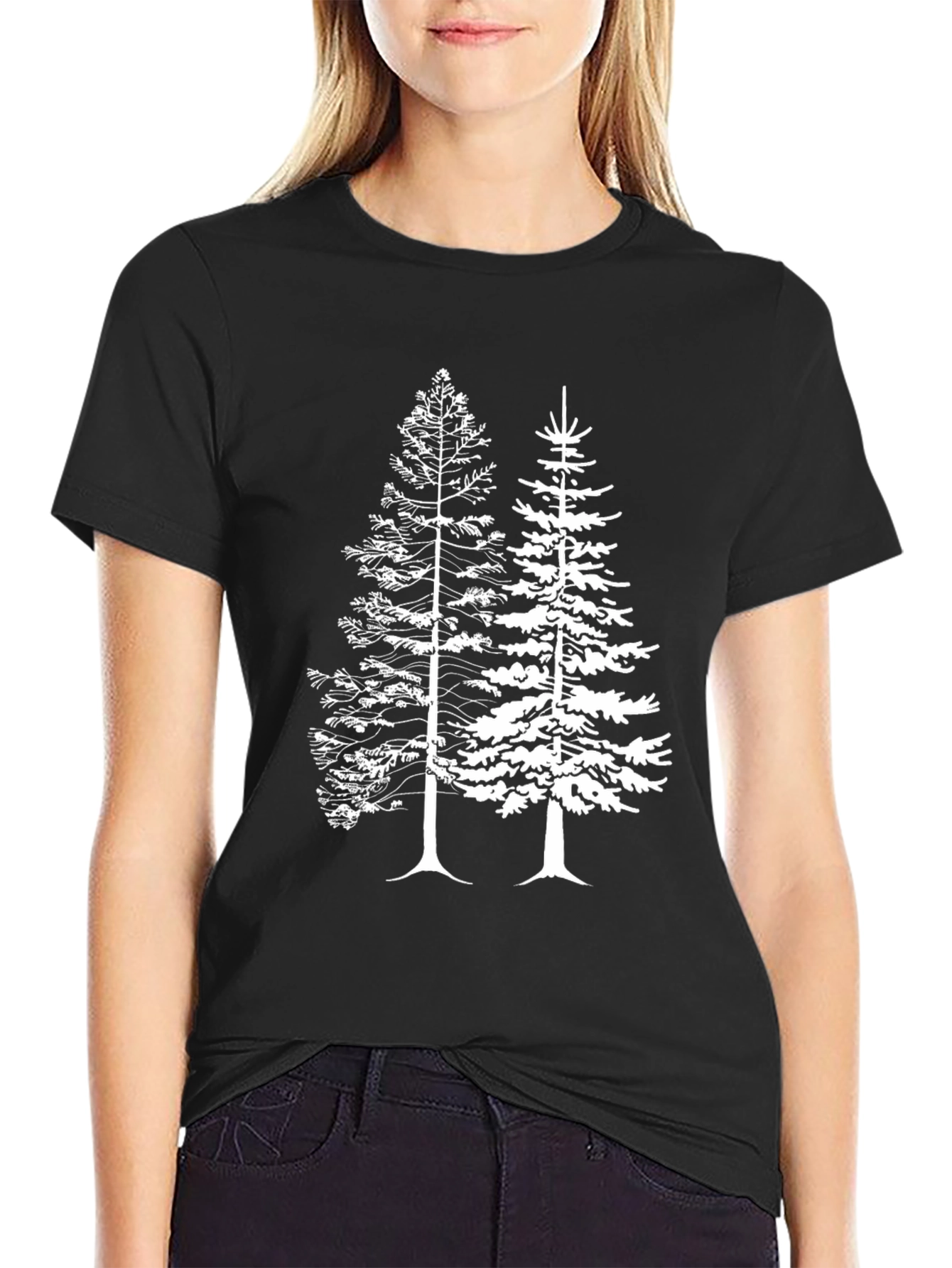 Nature Tree Graphic Black T-Shirt