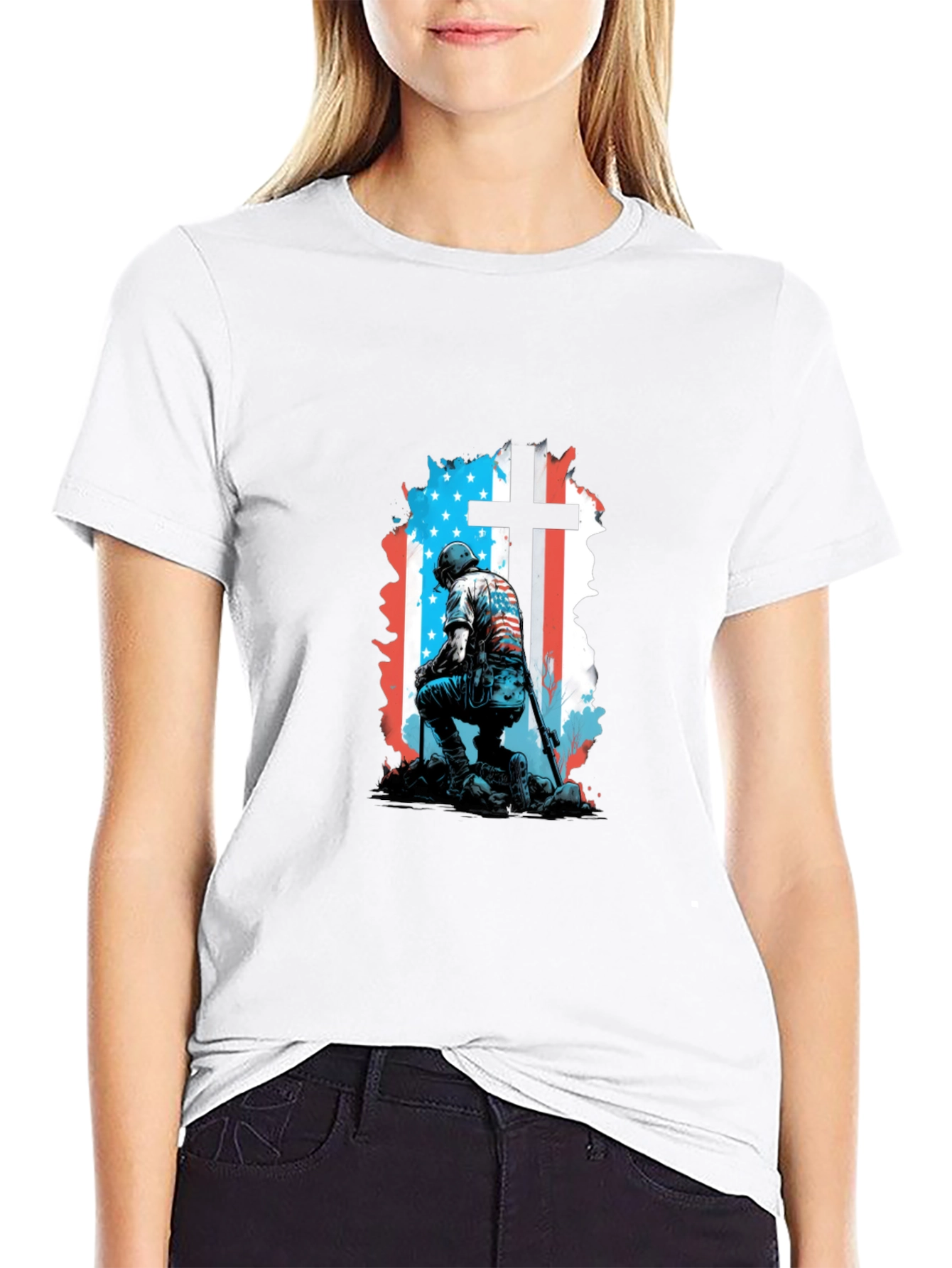 Patriotic Soldier Cross T-Shirt