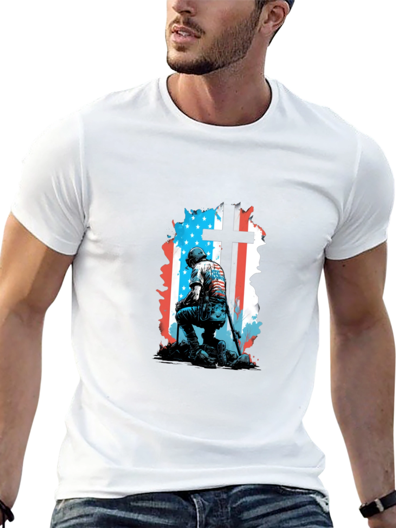 Patriotic Soldier Cross T-Shirt