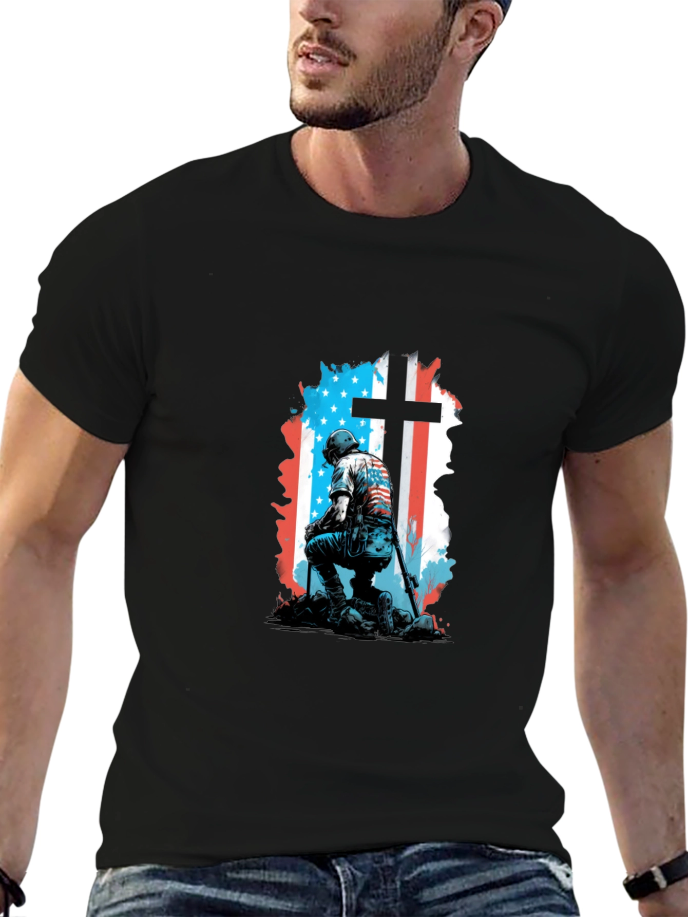 Patriotic Soldier Cross T-Shirt