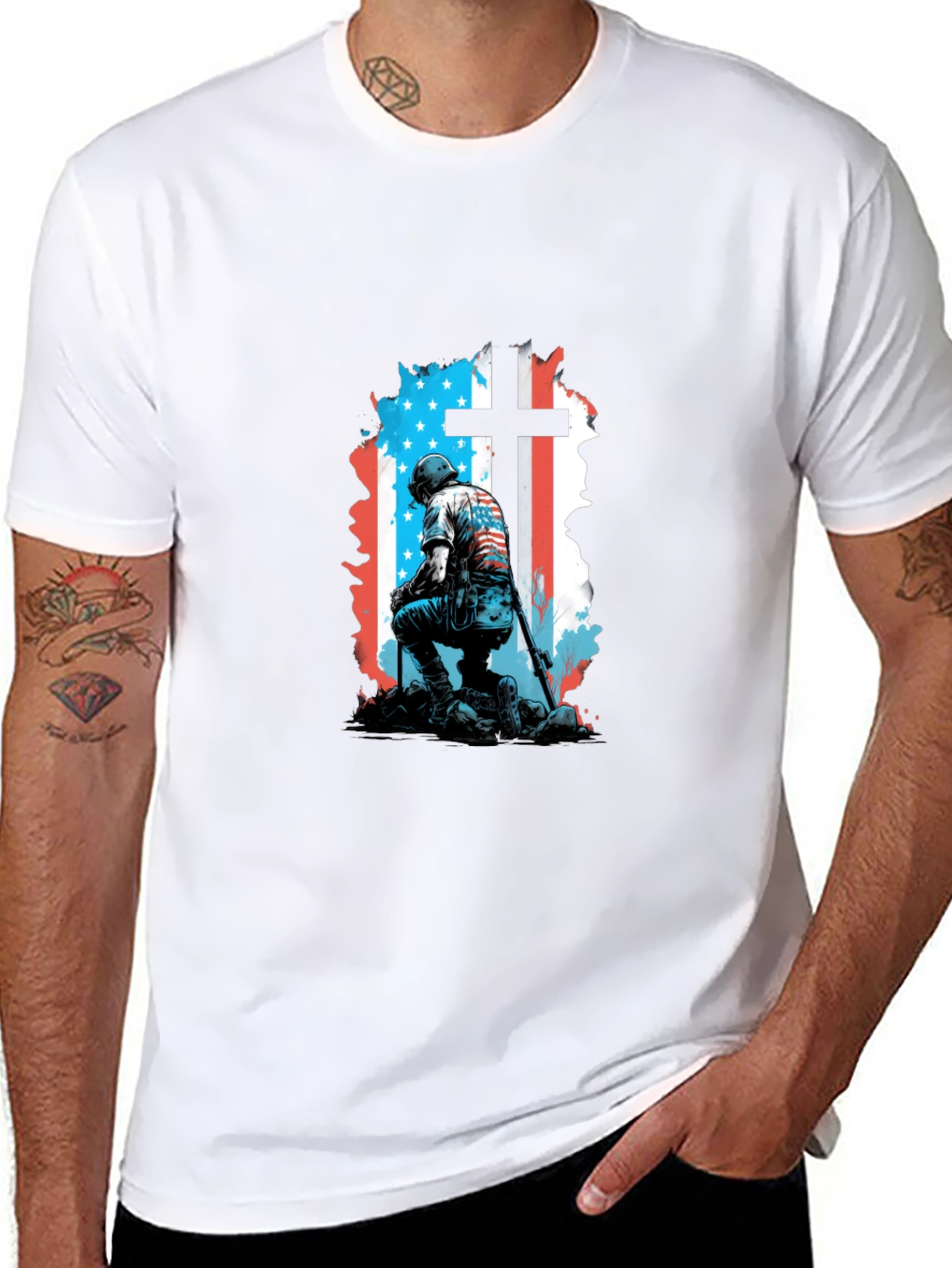 Patriotic Soldier Cross T-Shirt