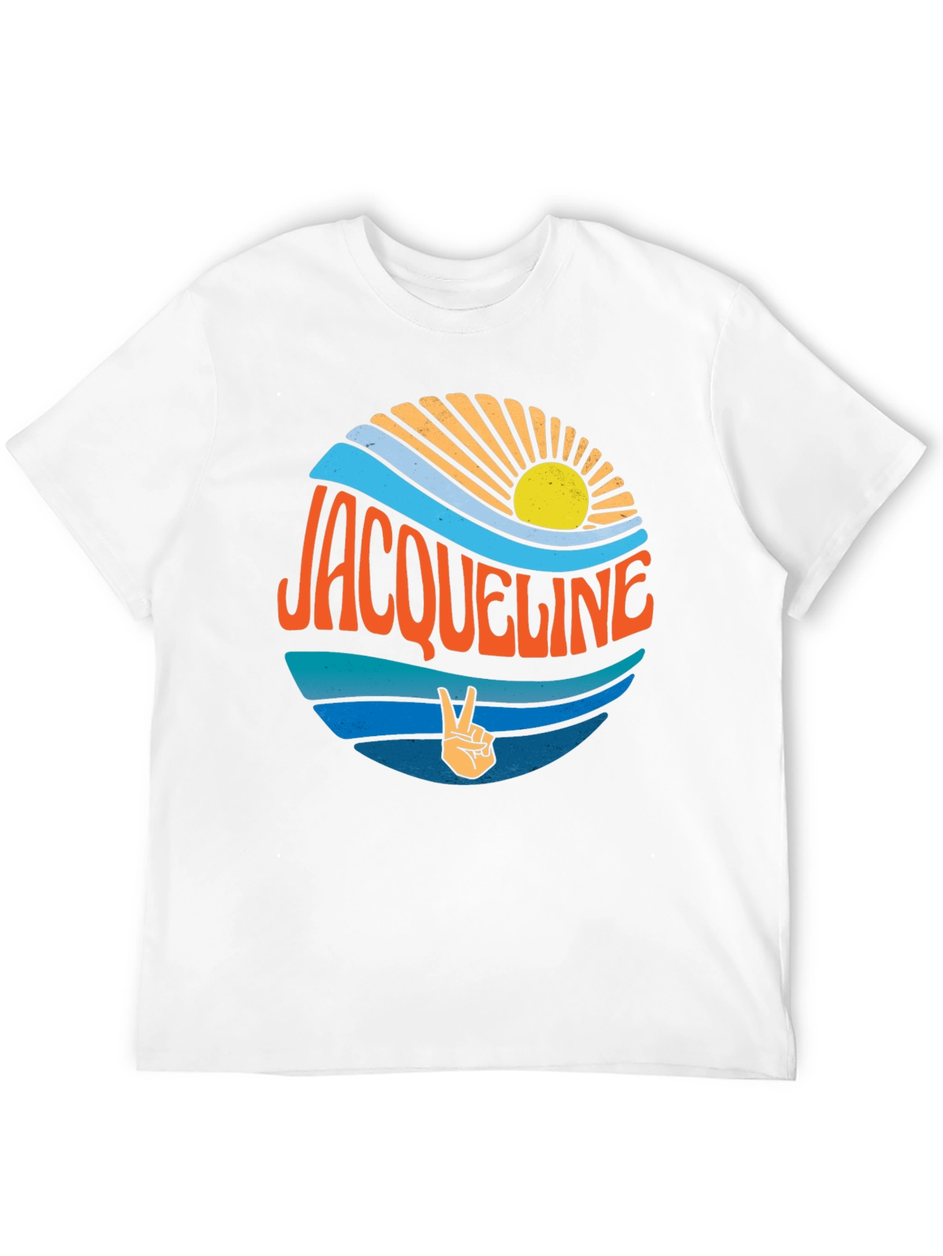 Jacqueline Retro Sunset Graphic Tee - Peace Sign