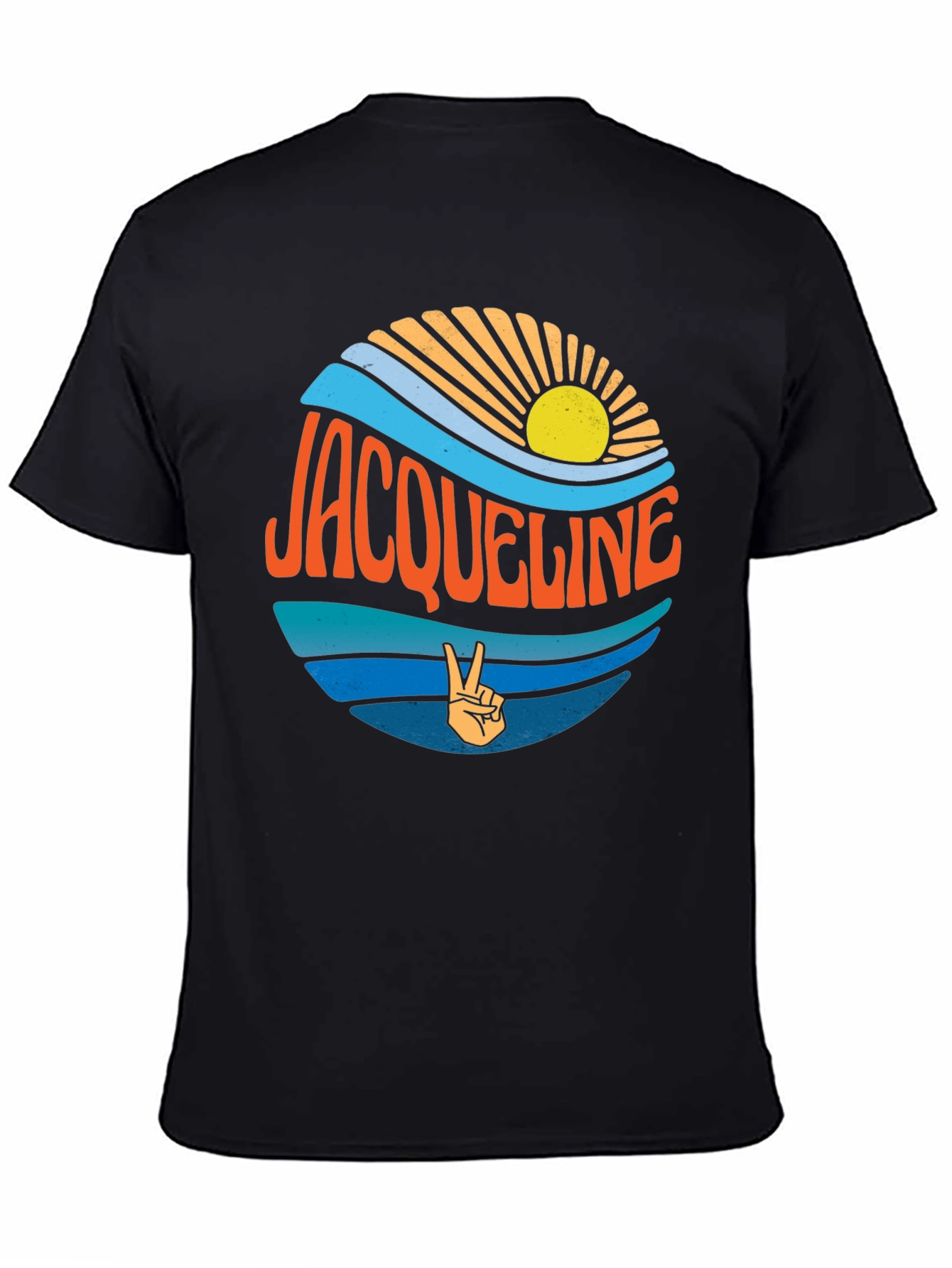 Jacqueline Retro Sunset Graphic Tee - Peace Sign