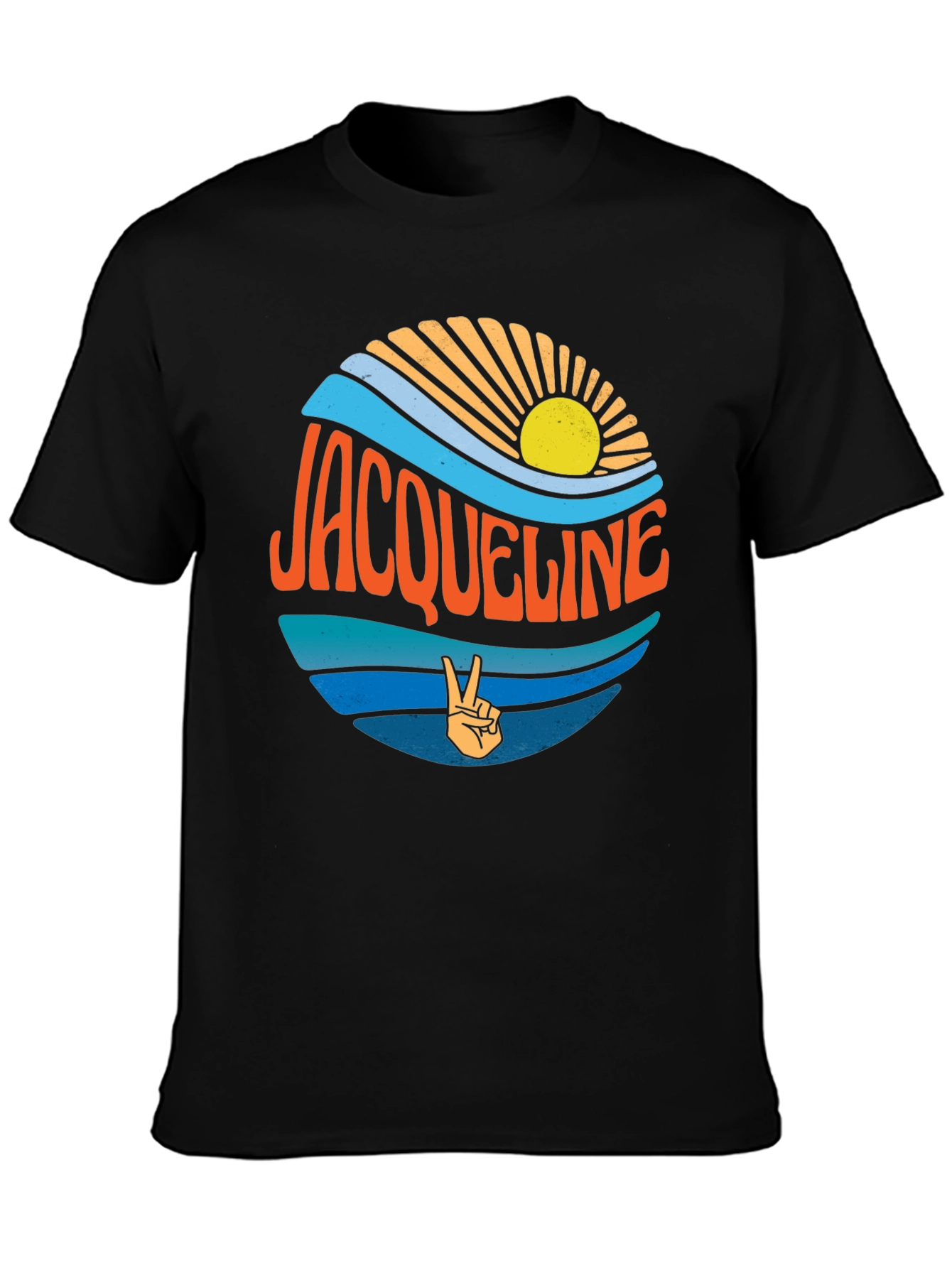 Jacqueline Retro Sunset Graphic Tee - Peace Sign