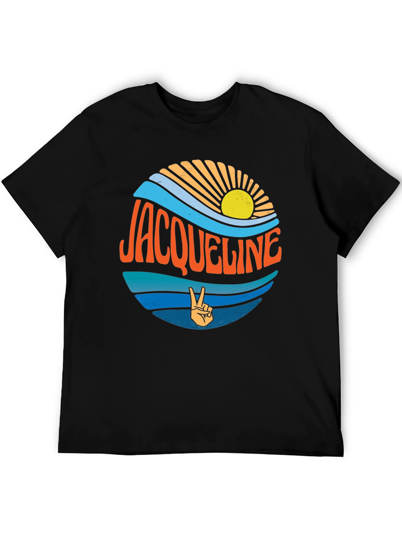 Jacqueline Retro Sunset Graphic Tee - Peace Sign