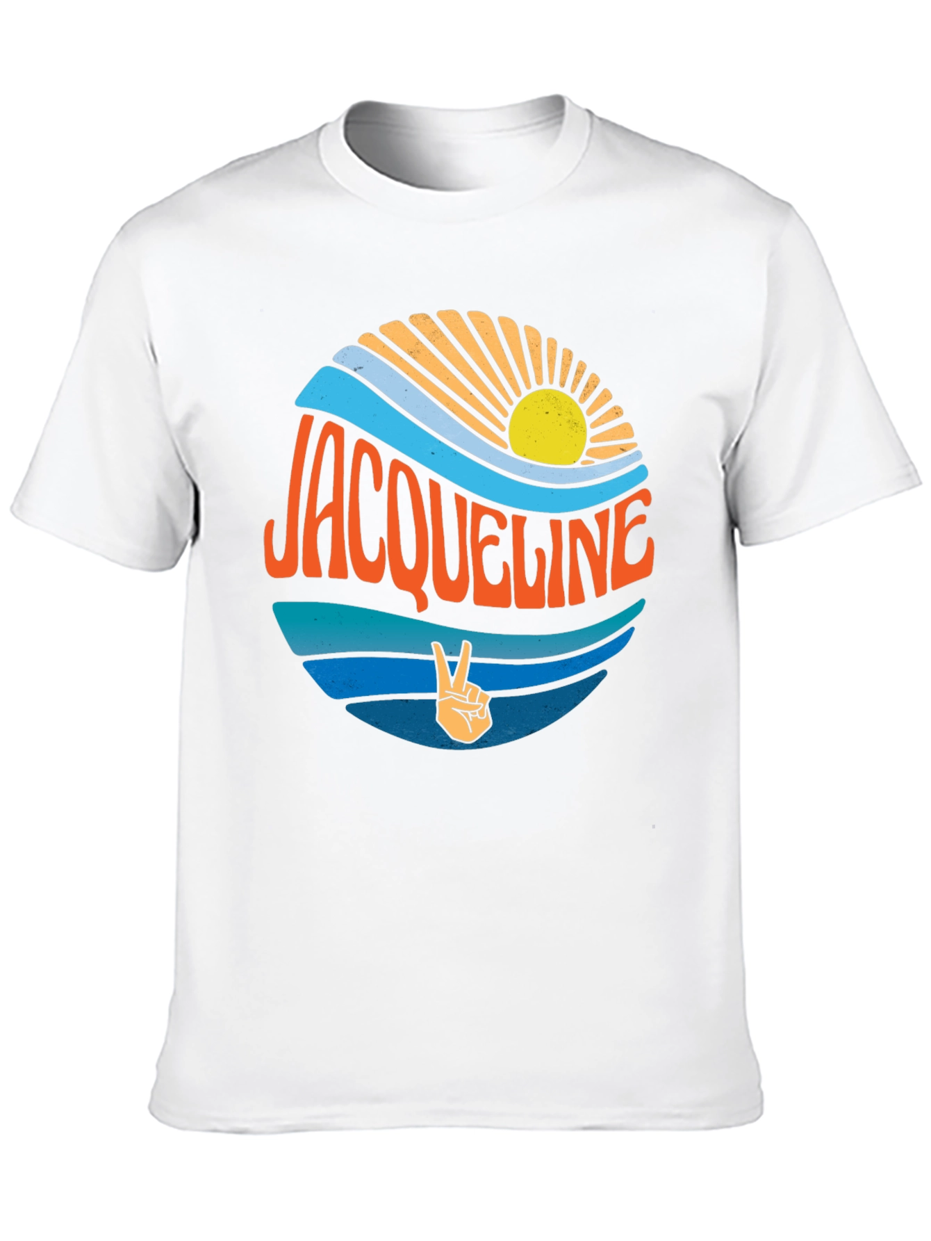Jacqueline Retro Sunset Graphic Tee - Peace Sign