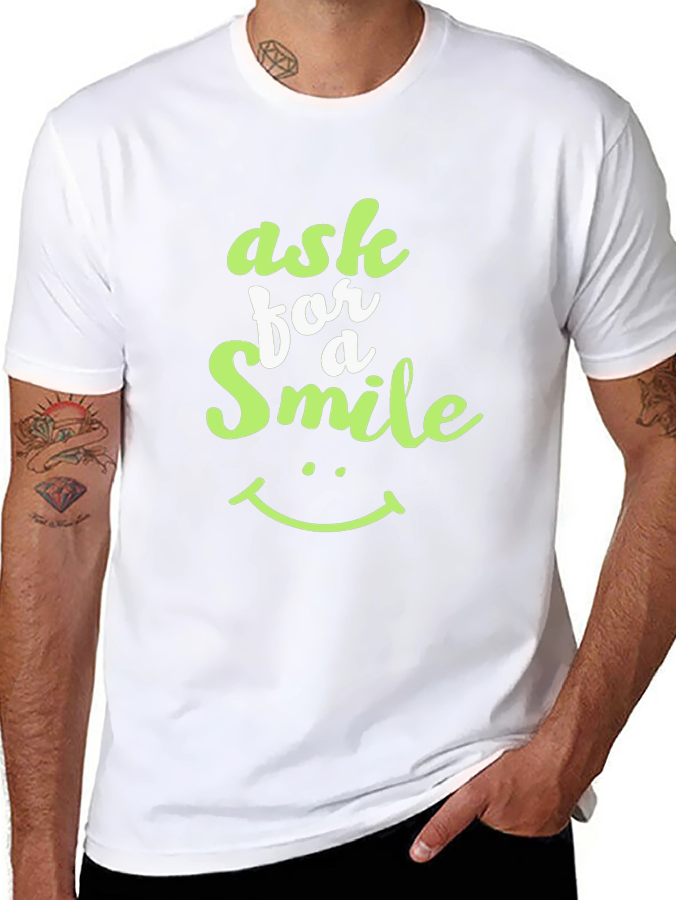 Ask For A Smile Black Graphic Tee