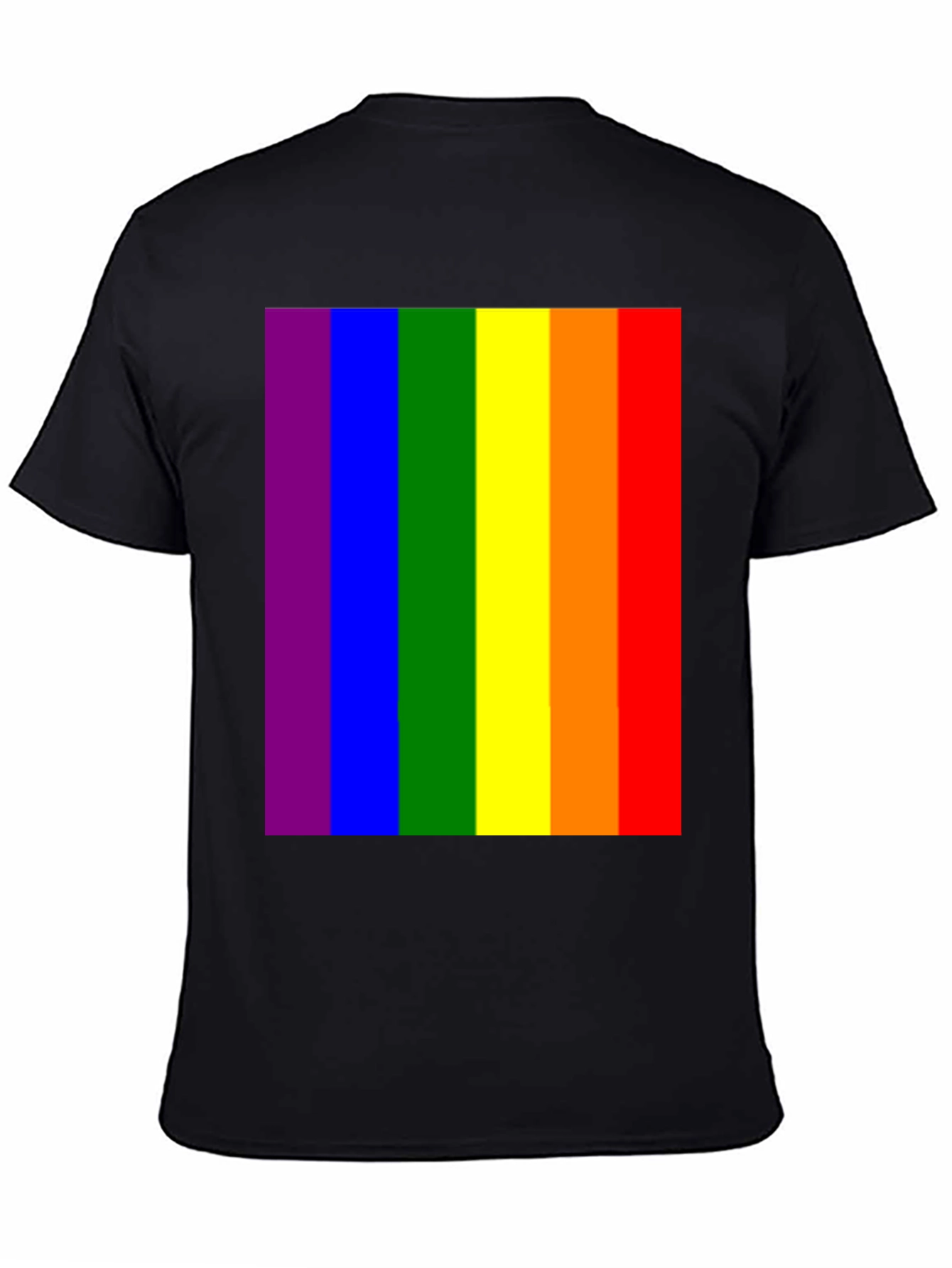 Pride Rainbow T-Shirt - Black Crew Neck Tee