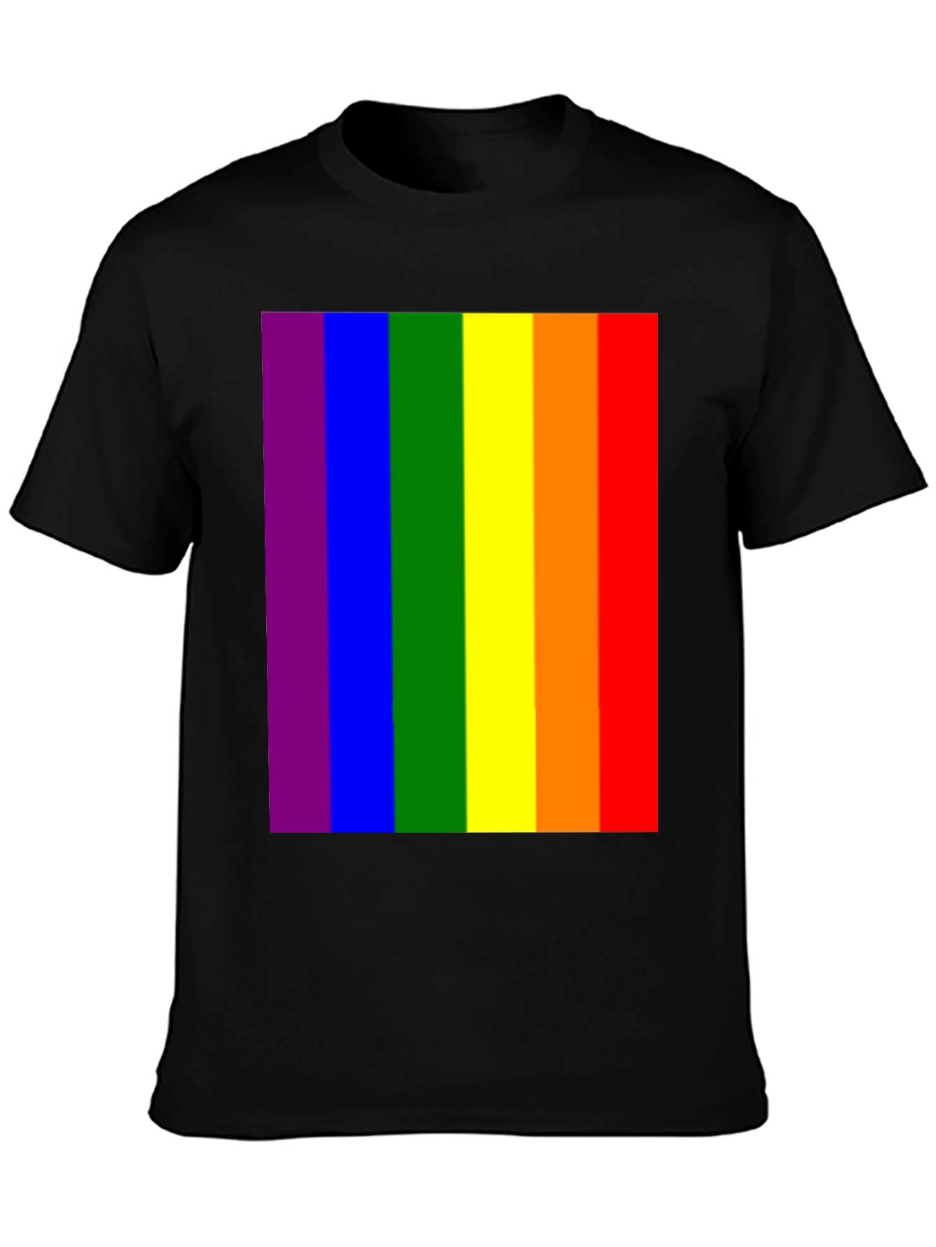Pride Rainbow T-Shirt - Black Crew Neck Tee