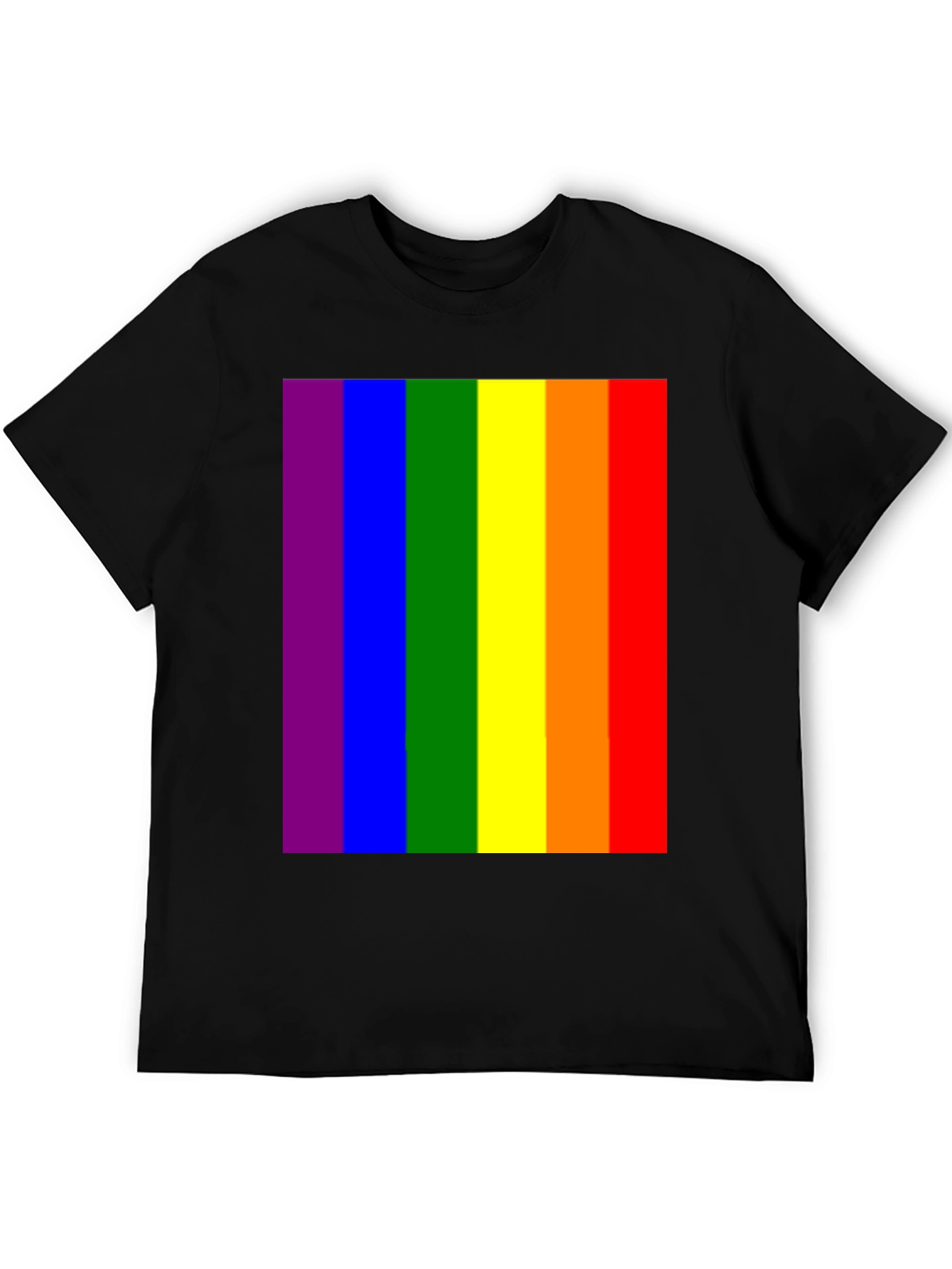 Pride Rainbow T-Shirt - Black Crew Neck Tee