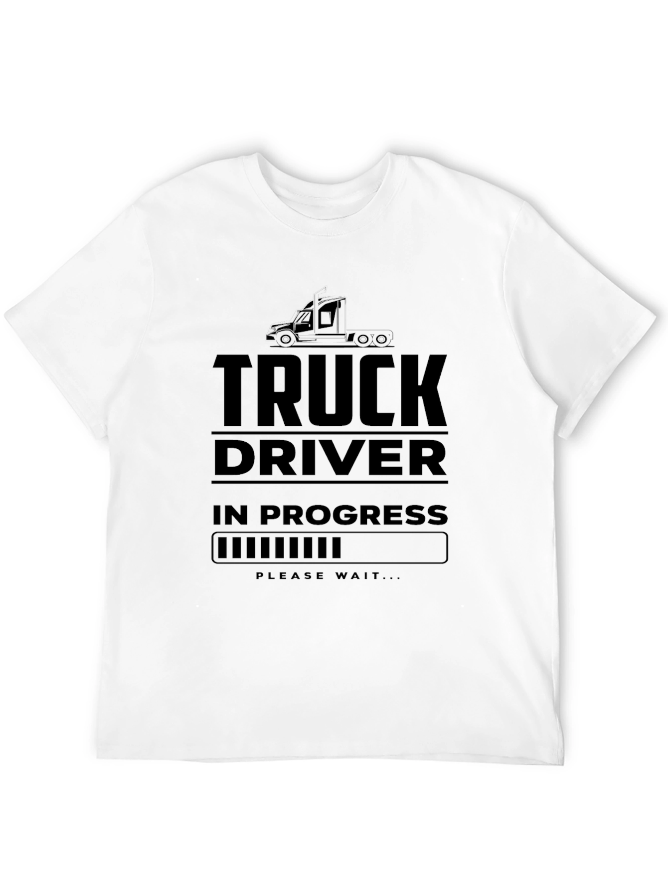 Truck Driver In Progress Black T-Shirt