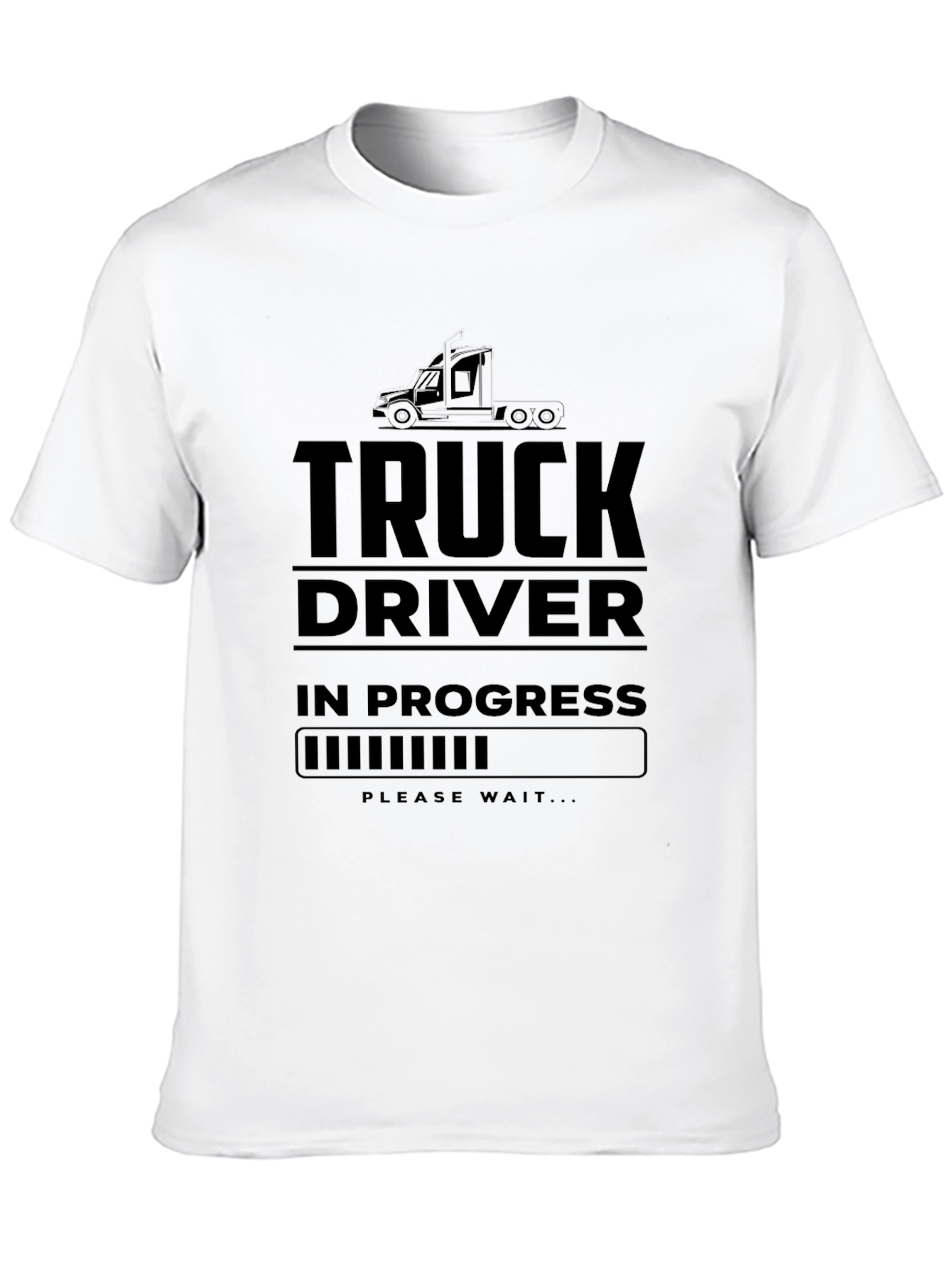 Truck Driver In Progress Black T-Shirt