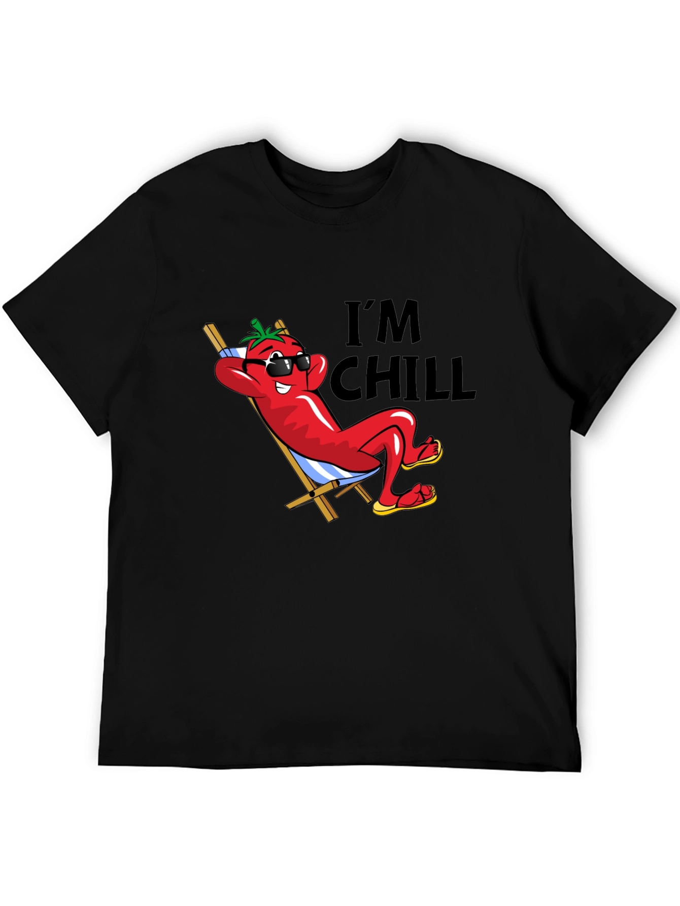 Im Chill Pepper Graphic Black T-Shirt