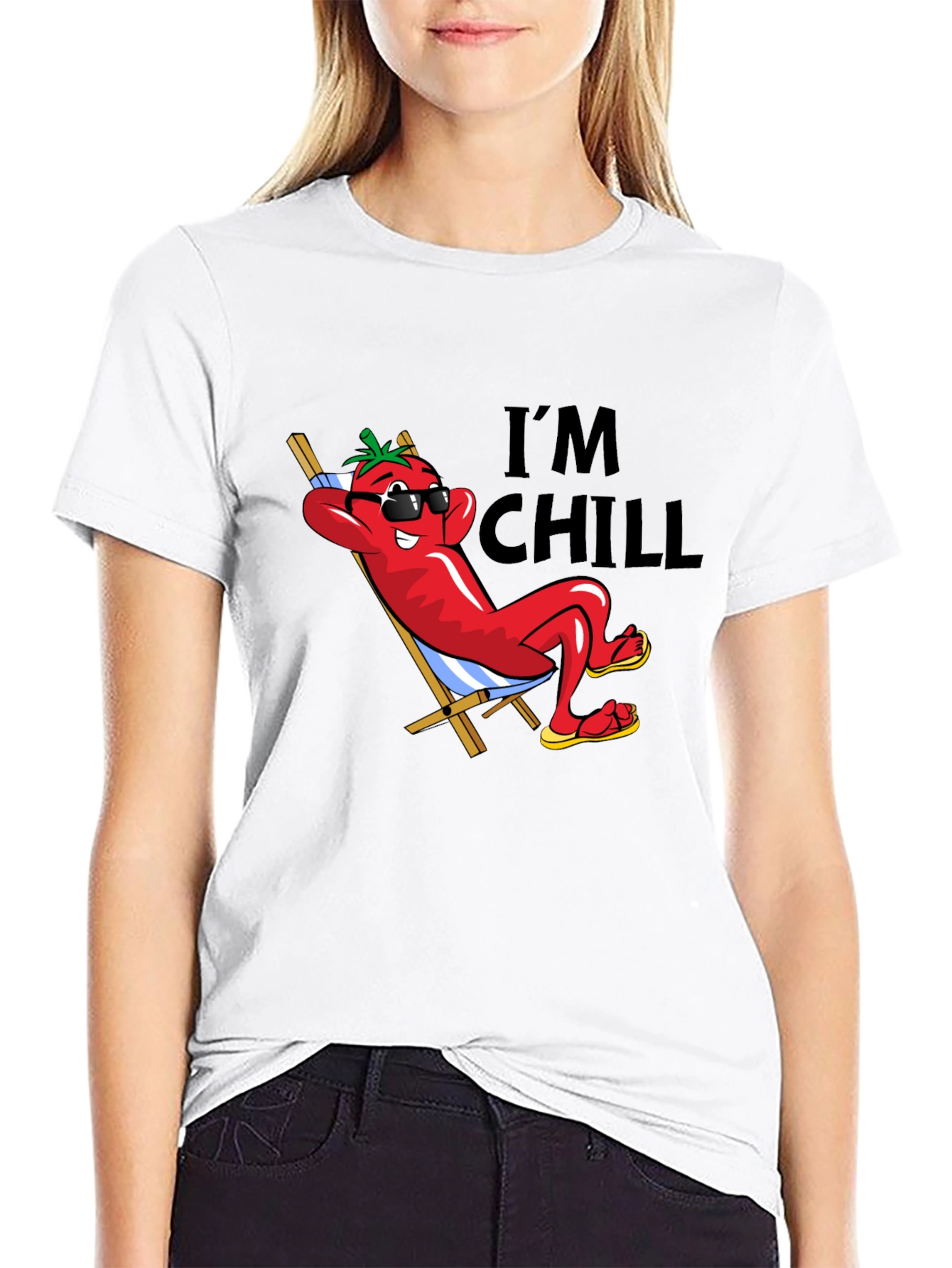 Im Chill Pepper Graphic Black T-Shirt