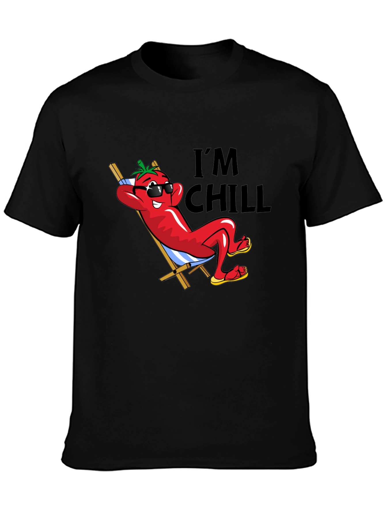 Im Chill Pepper Graphic Black T-Shirt