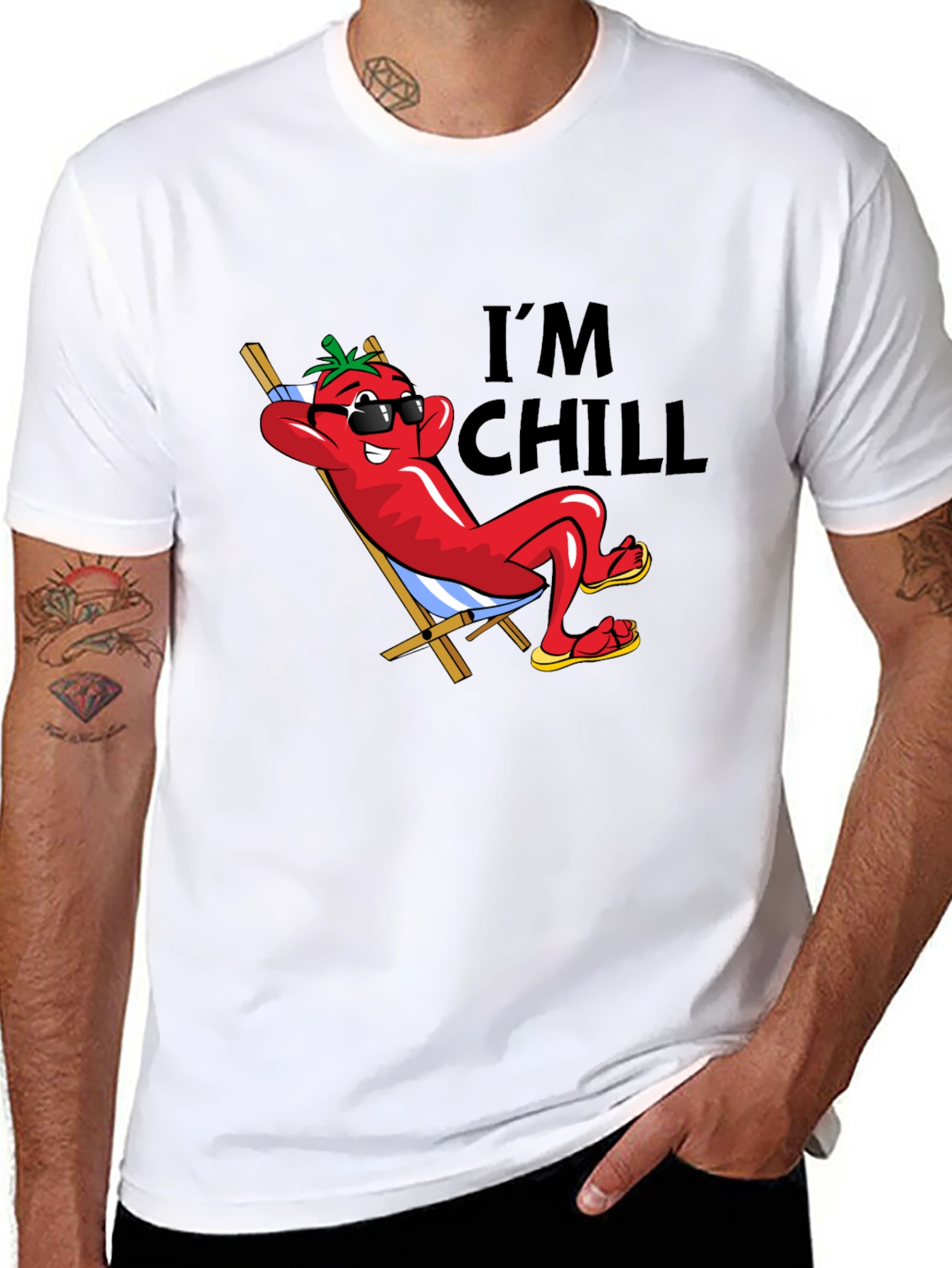 Im Chill Pepper Graphic Black T-Shirt