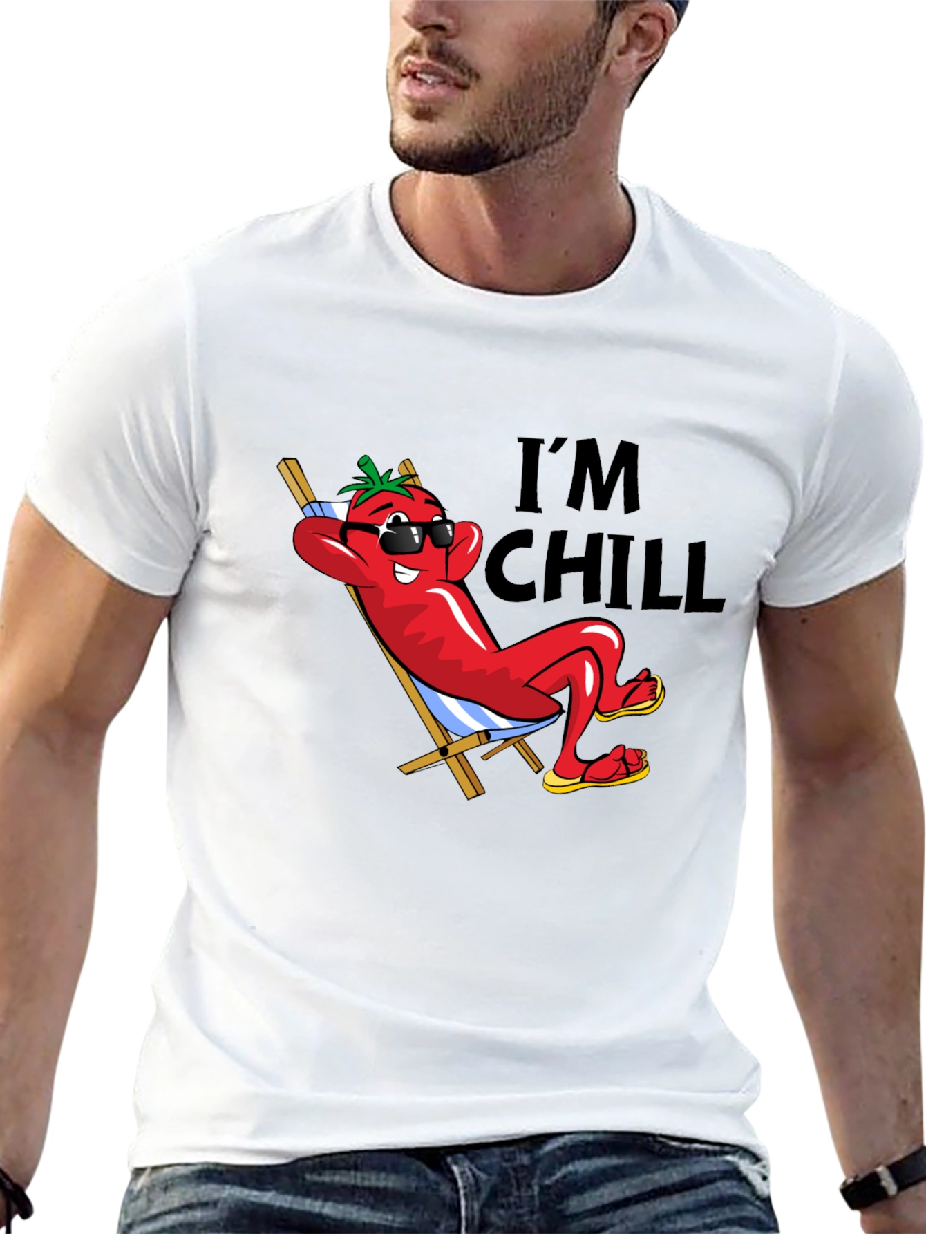 Im Chill Pepper Graphic Black T-Shirt