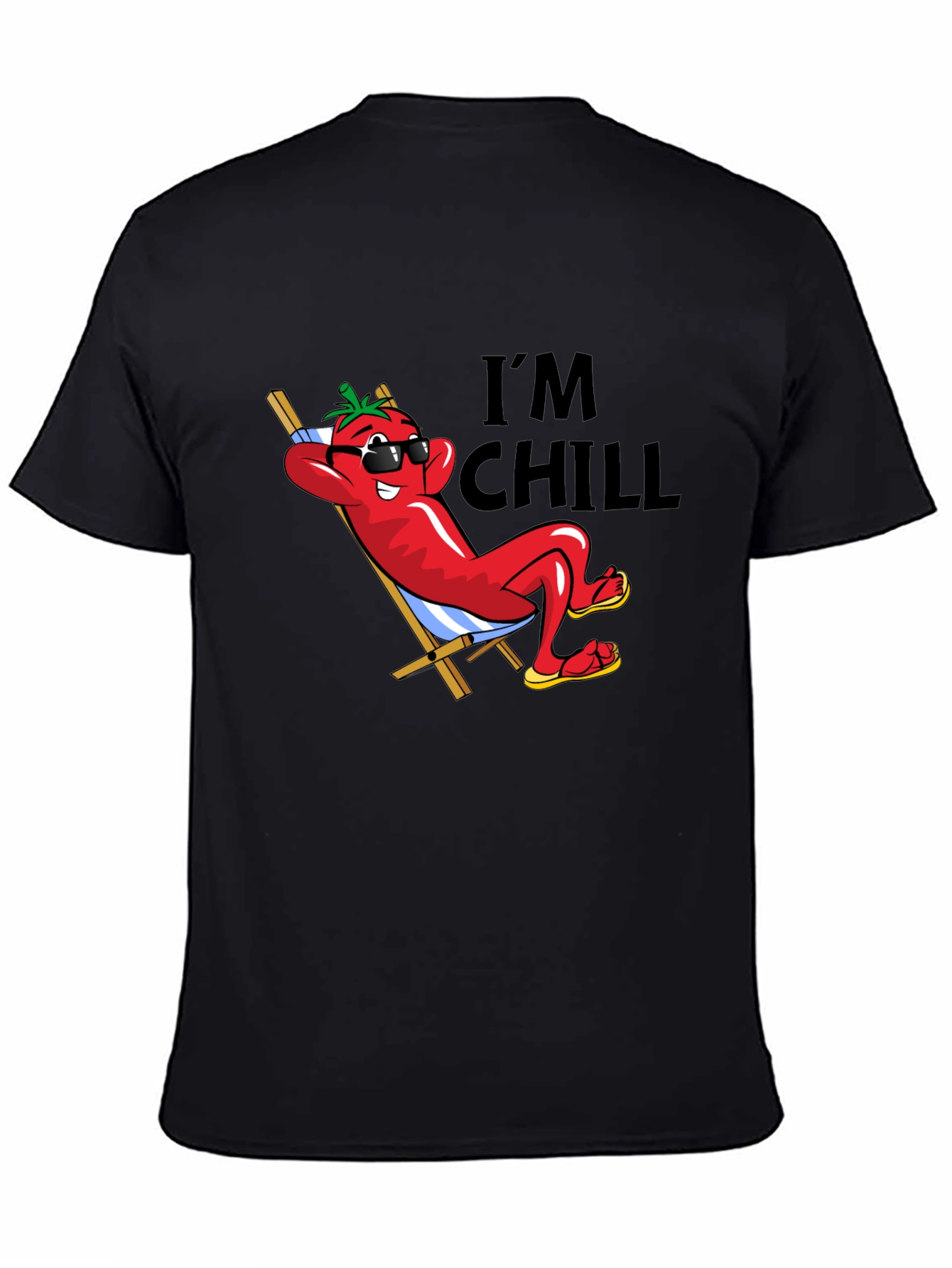 Im Chill Pepper Graphic Black T-Shirt
