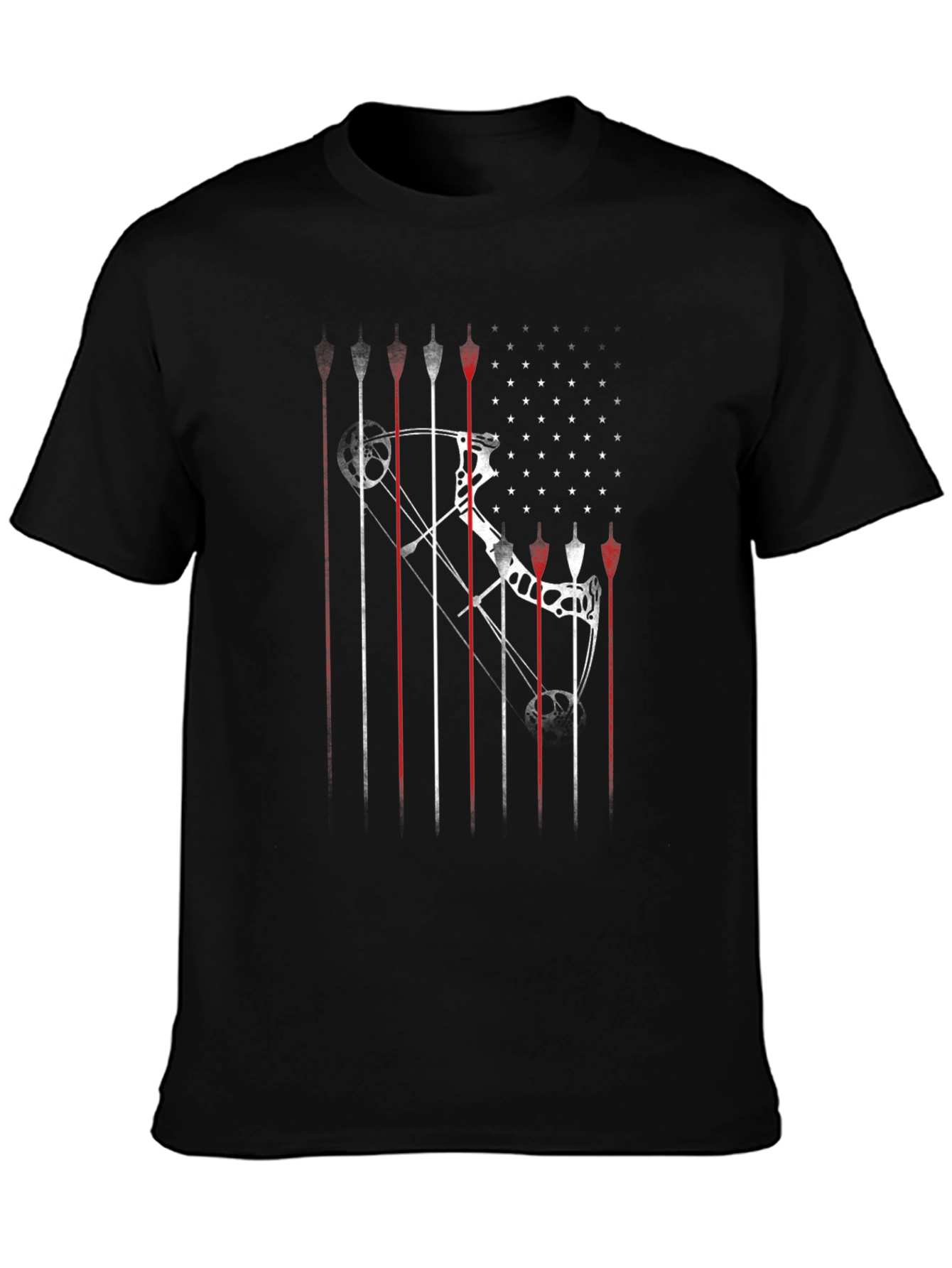 Archery Bow & Arrow American Flag Graphic T-Shirt