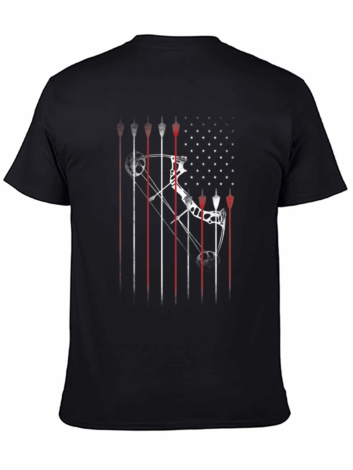 Archery Bow & Arrow American Flag Graphic T-Shirt