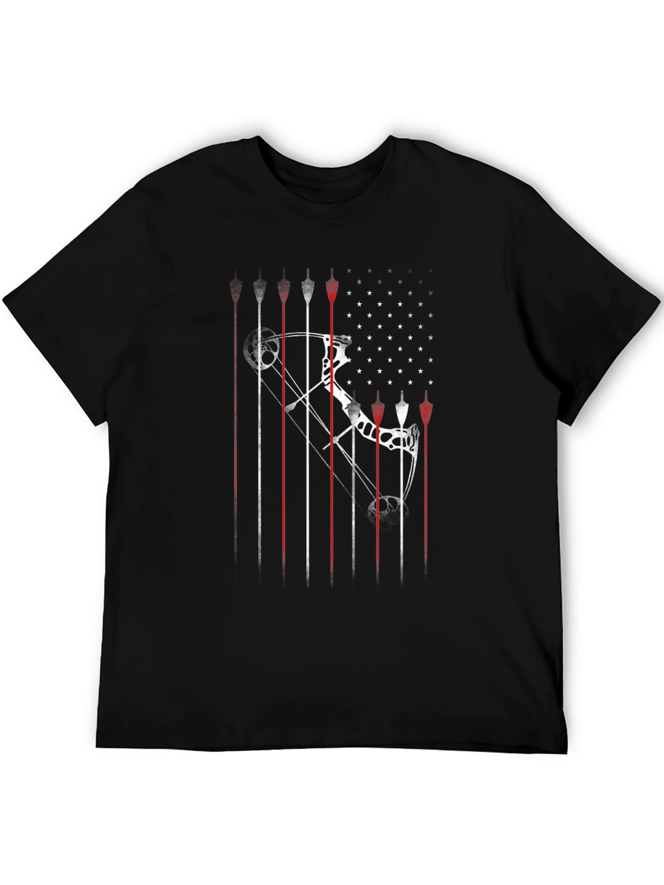 Archery Bow & Arrow American Flag Graphic T-Shirt